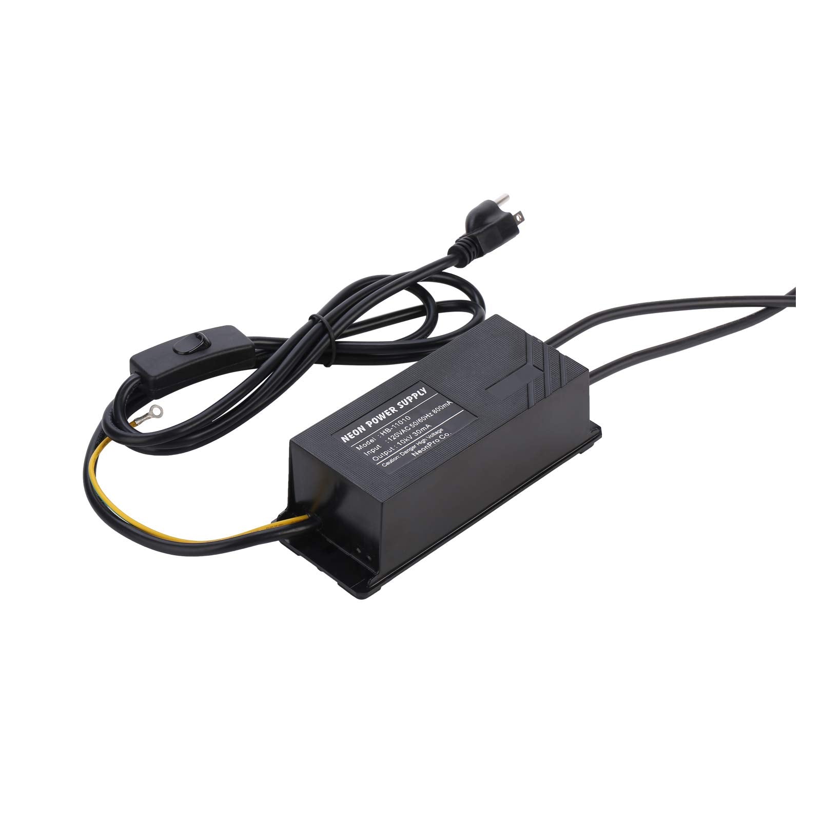 ZODZ Neon Signs Transformer Power Supply for Glass Signs 120V 50/60Hz 6.53x2.62x2.15 Inch Blue Model HB-11010