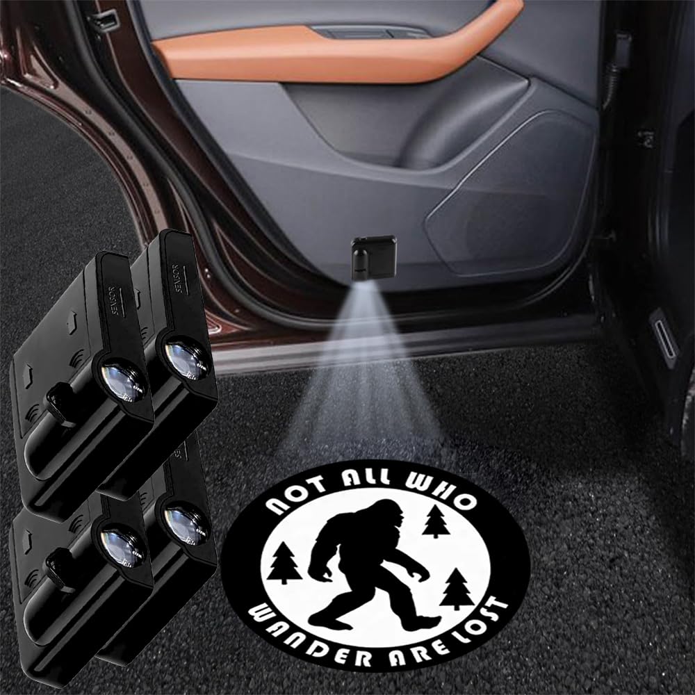 Lmzljz 2Pcs Car Door Lights Bigfoot Door Lights Logo Projector Led Shadow Welcome Lamp Big Foot Sasquatch Car Accessories Sasquatch Gifts For Men Women Suitable For All Vehicles Motorcycle Bike