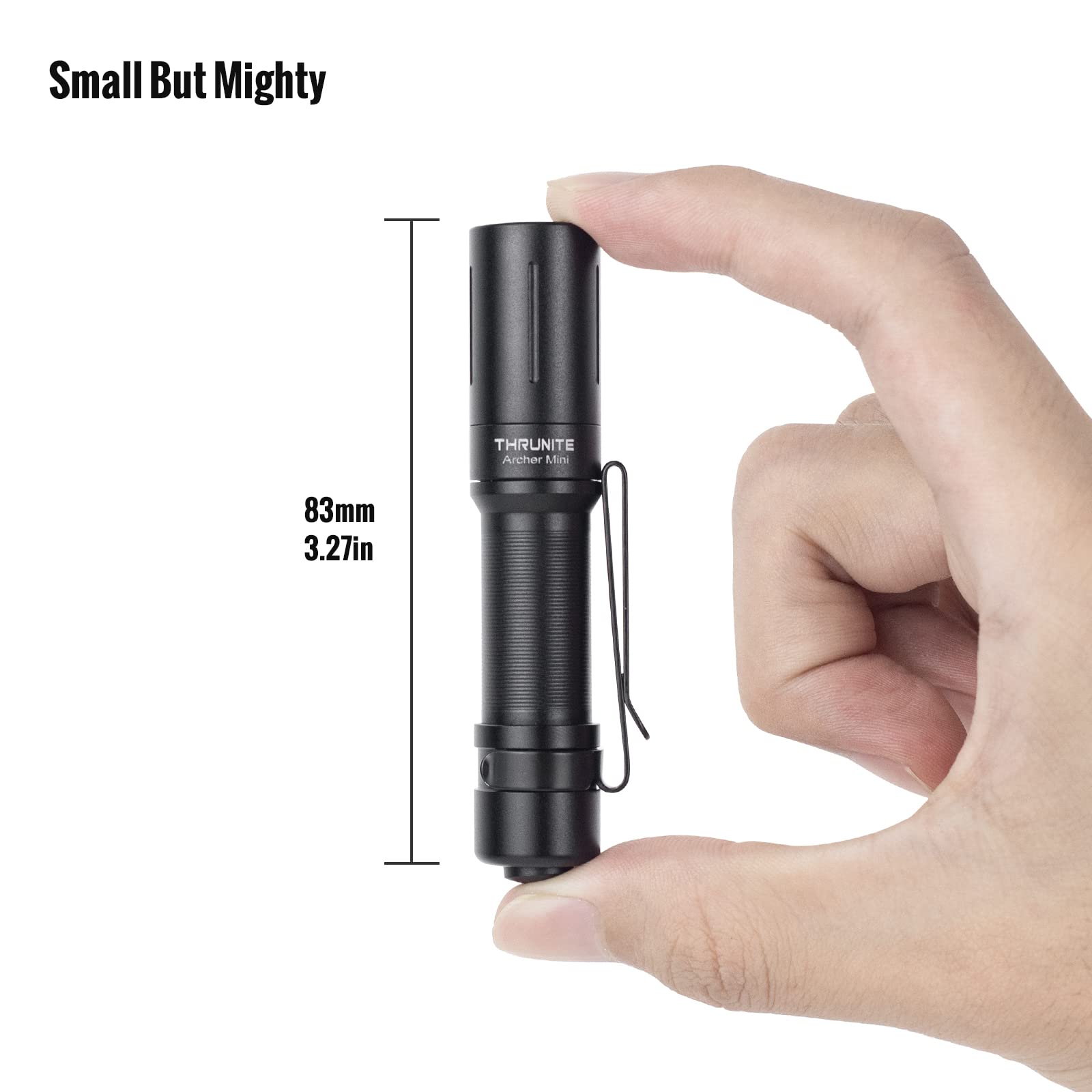 ThruNite Archer Mini EDC Flashlight, 405 Lumens, USB C Rechargeable, Pocket Size, Black Cool White