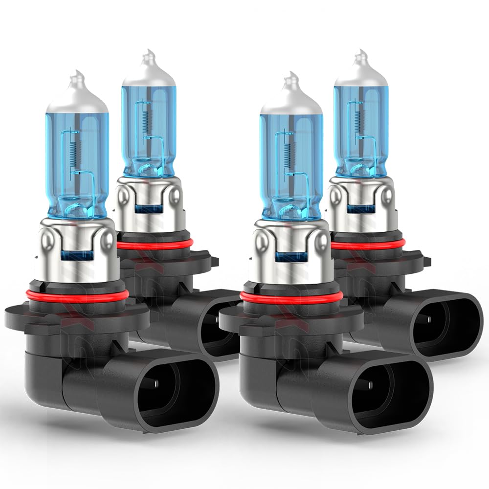 SYJIIP Halogen Headlight Bulbs, 9012 High/Low Beam, 6000K White, 300% Brightness, Plug N Play, 4-Pack, Compatible with Toyota