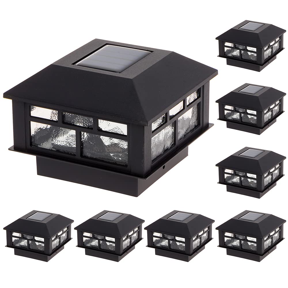 GreenLighting Modern Solar Post Cap Lights Fits 4x4 Wood, 4x4 & 5x5 PCV/Vinyl Outdoor Solar Powered Light, Fence Post, Landscapi