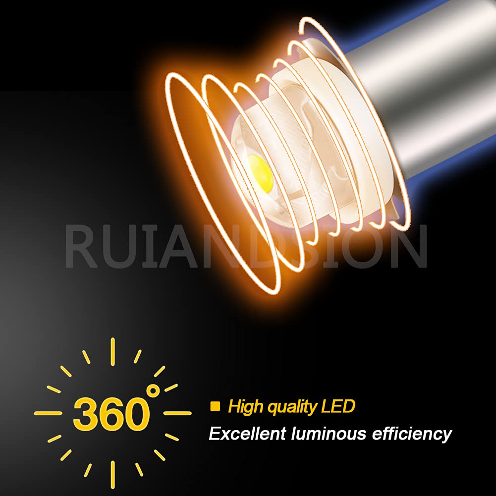 Ruiandsion P13.5S LED Bulb 0.5W 3-18V COB 2 Count White