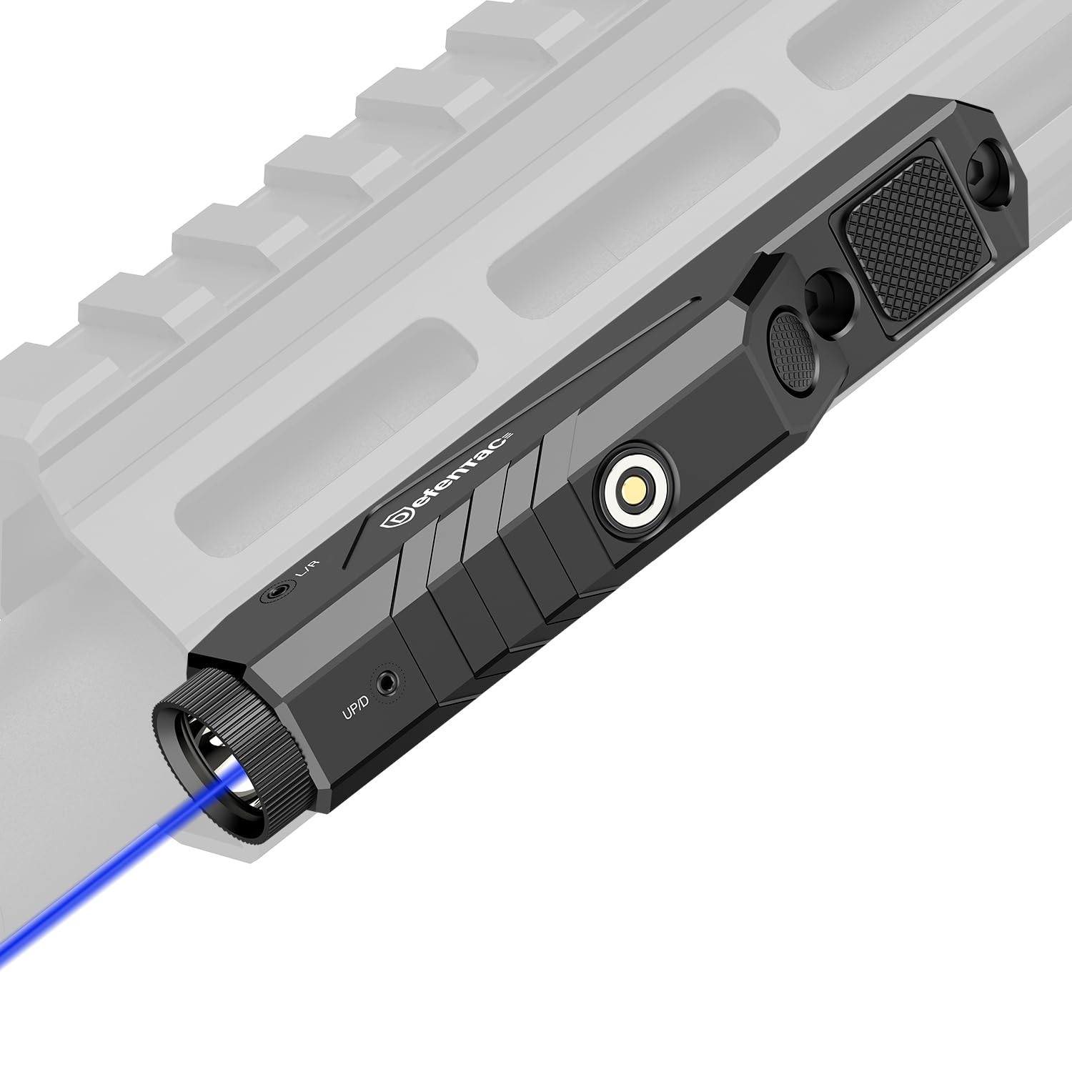 DEFENTAC 1600 Lumens Blue Laser Light Combo Compatible with M-Lok Rail  Low Profile Tactical Sporting Equipment Laser Sight with Momentary and Strobe  Built-in Pressure Switch  Magnetic Rechargeable