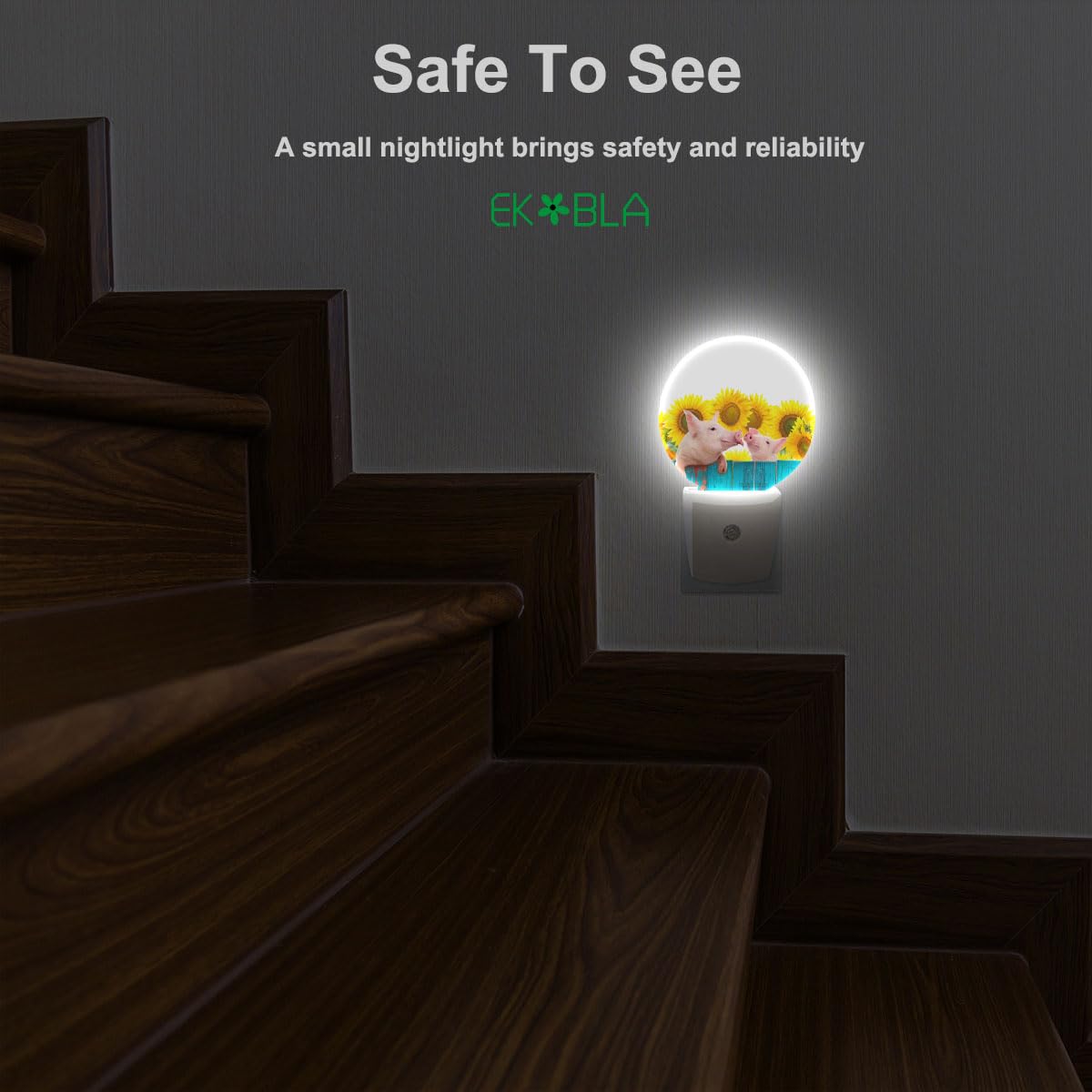 Ekobla Plug In Pink Piggy Night Light Cute Pet Farmhouse Pig Animal Night Lights Plug Into Wall Auto On Off Led Lamp Home Decor
