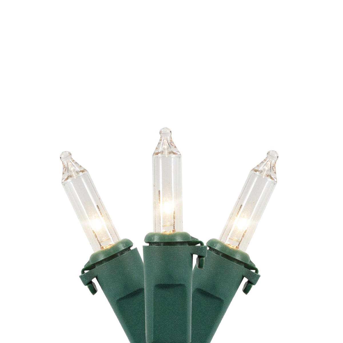 10-Count Clear Mini Christmas Light Set - 3' Green Wire