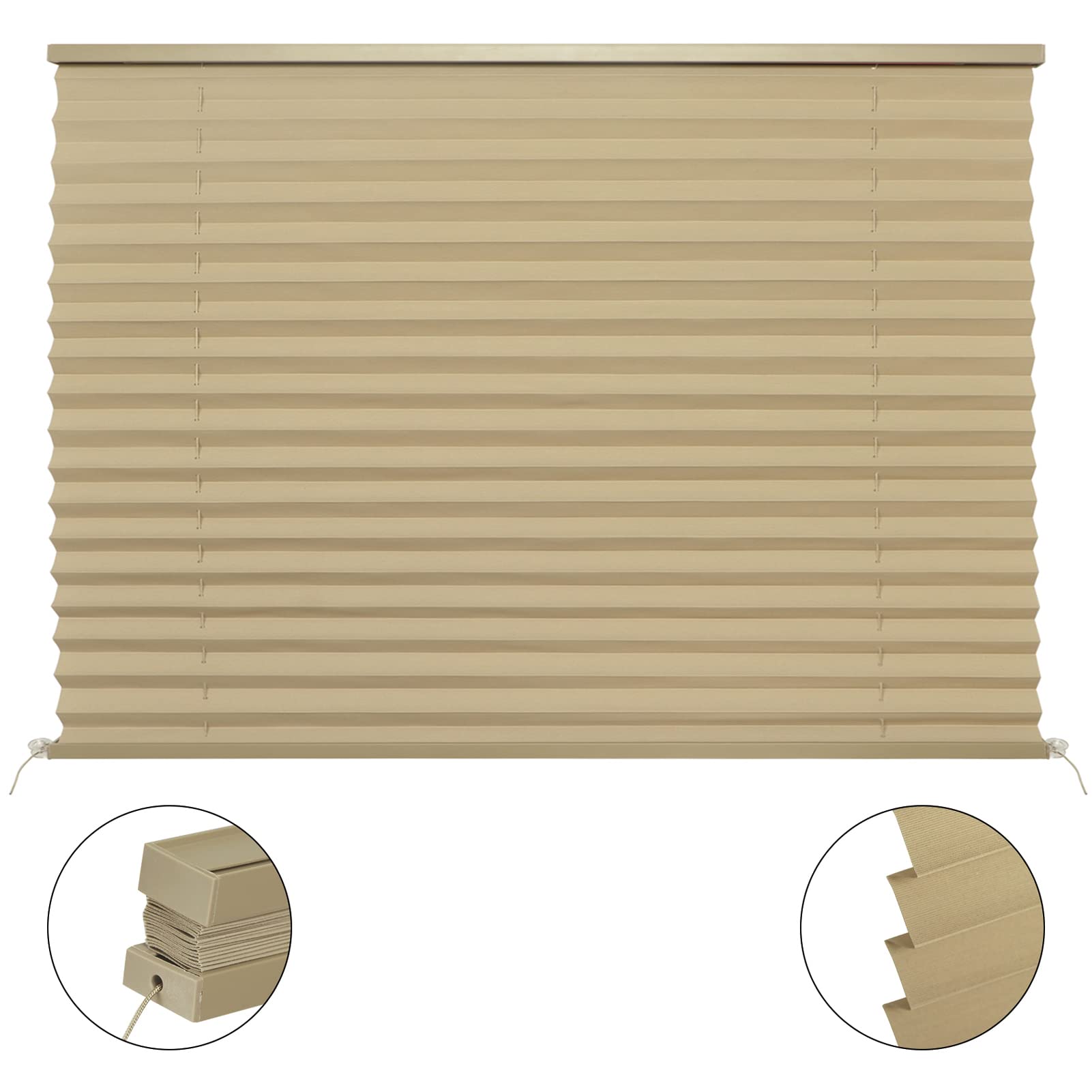 NOVINO RV Pleated Shades - 38" W x 24" L Blinds for Camper Trailers and Motorhomes