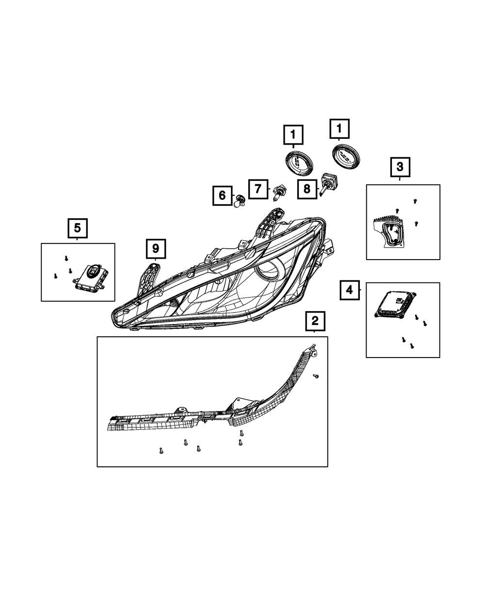 Mopar L0000D3S Headlamp Bulb Vehicle Specific, Compatible with model years 2011-2023