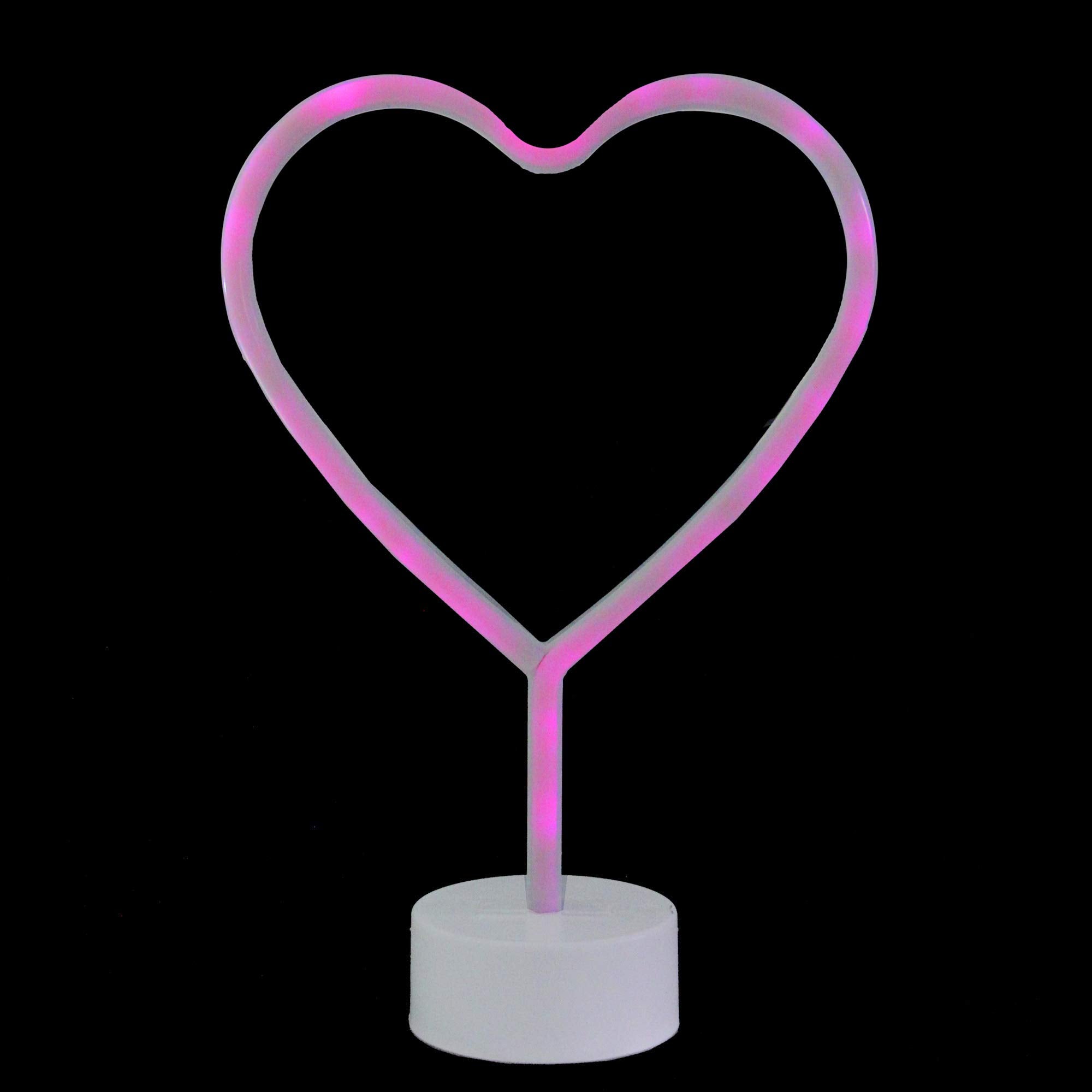 Northlight LED Heart Table Light - 11.5in Pink - Plastic Neon Style Decoration for Valentines Day
