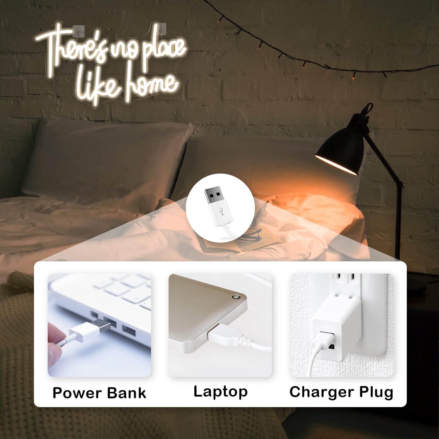 LUCUNSTAR Neon Sign for Home Decor, Warm White LED Light, USB Connectivity, Acrylic, Perfect for Room and Wedding Decor