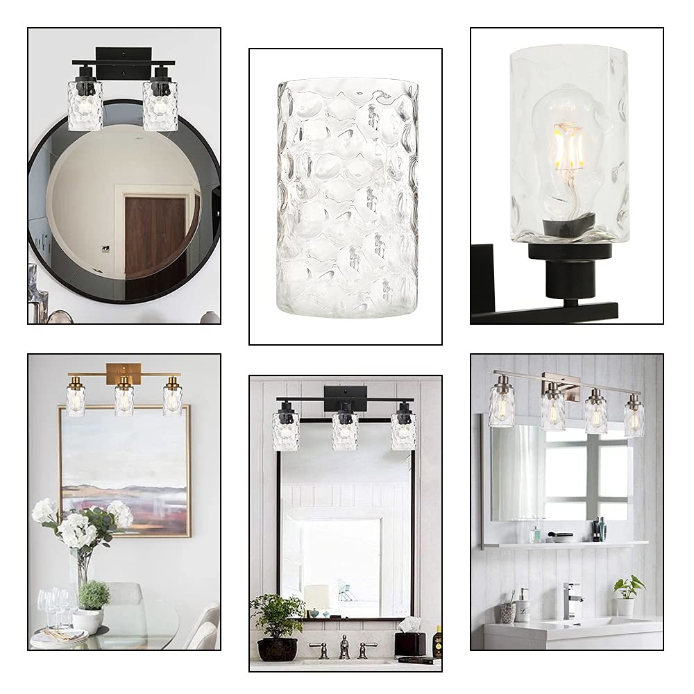 MELUCEE Clear Hammered Glass Shade - 1 Pcs Water Pipple Glass Shade, Transparent, Model 450A-glass, Durable Glass Material
