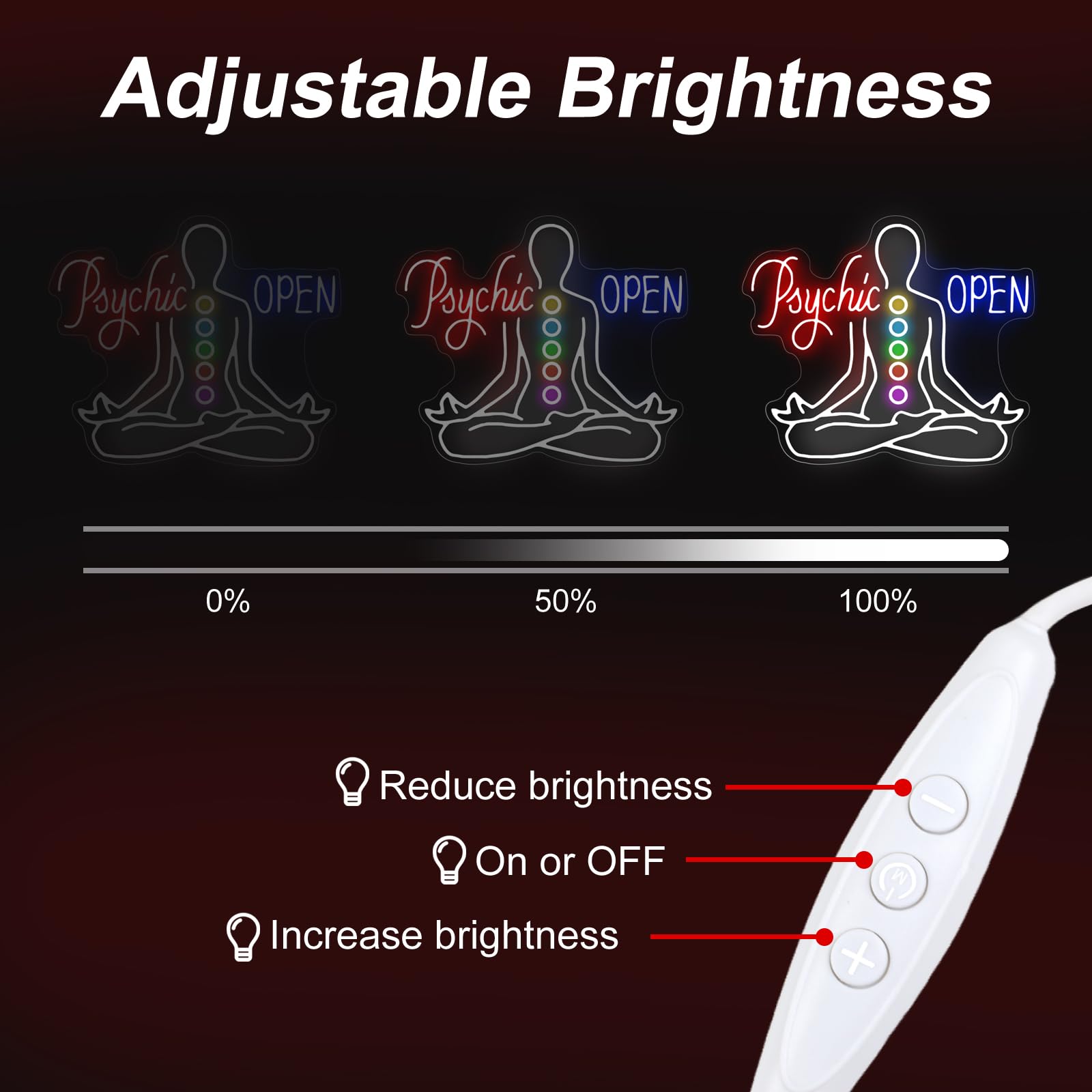 Psychic Open Neon Sign Charka Neon Light  Yoga Led Sign  Exercise Room Wall Decor  Buddha Lotus  Pilates Studio Art Meditation Room Wall Art Yoga Lover Gift  Psychic Chakras Healing Exercise  20*X17.3