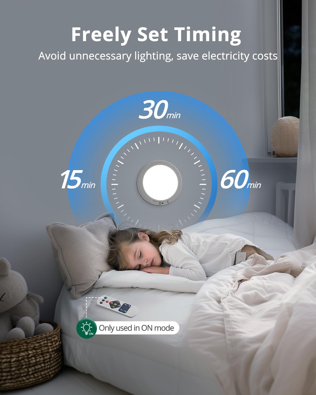 Combuh 2Pack Rechargeable Motion Sensor Closet Light, Battery Operated Ceiling Light With Remote, Dimmable Timing Cordless Showe