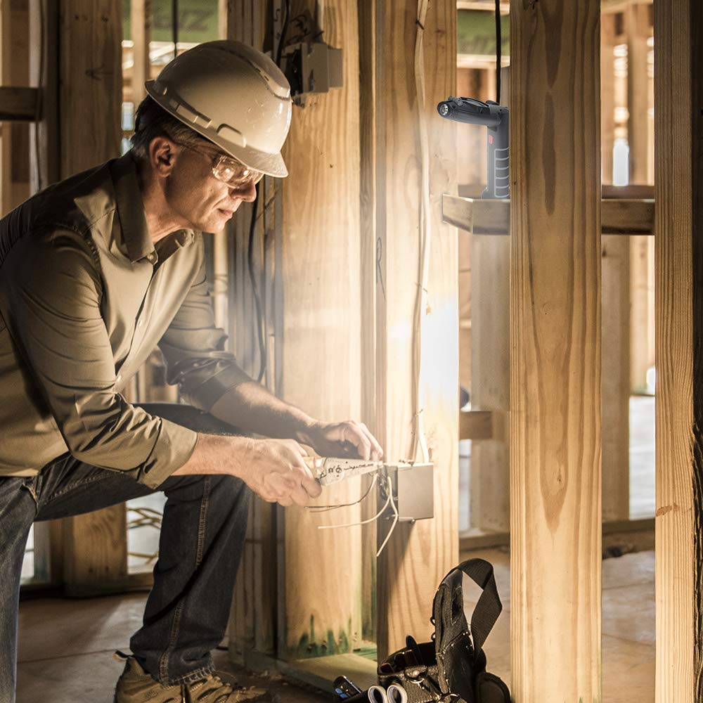 Feit Electric Portable Handheld Led Work Light Flashlight With 500 Lumens Ultra Bright,Foldable And Rechargeable - Work500Flexbat