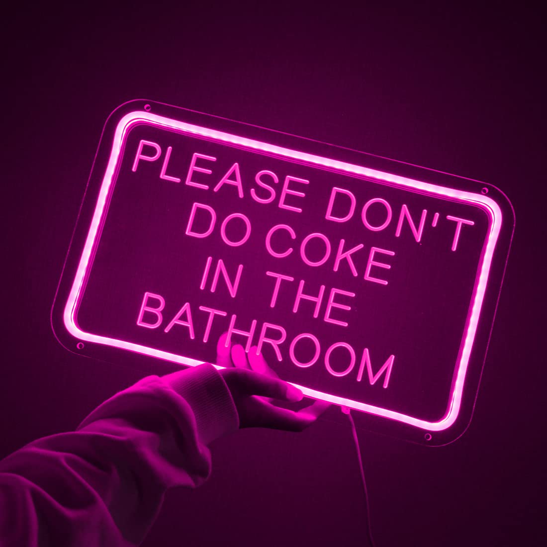 Planzo LED Neon Sign, Pink, 15.75in x 9.84in, Model PL5VPleasedontPink, Wall Art Decor for Home, Bar, Game Room