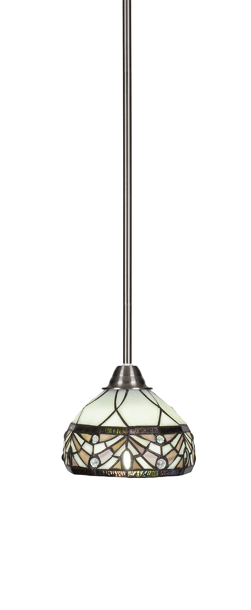Toltec Lighting Paramount 1 Light Mini Pendant in Brushed Nickel (3401-BN-9485)