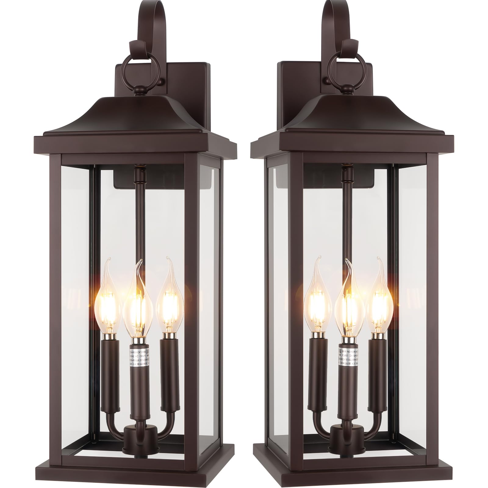 Roravilila 3-Light Outdoor Light Fixtures, IP65 Waterproof, Vintage Bronze, 2-Pack, Model RORAVILILA-534E87F5