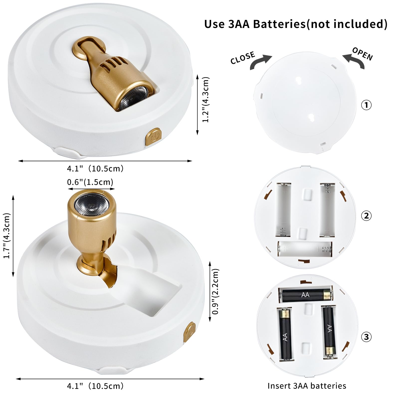 Hofuy Wireless Spotlight Battery Operated, Dimmable Led Accent Light With Remote Control, 3000K Warm White Uplight Focus Light F