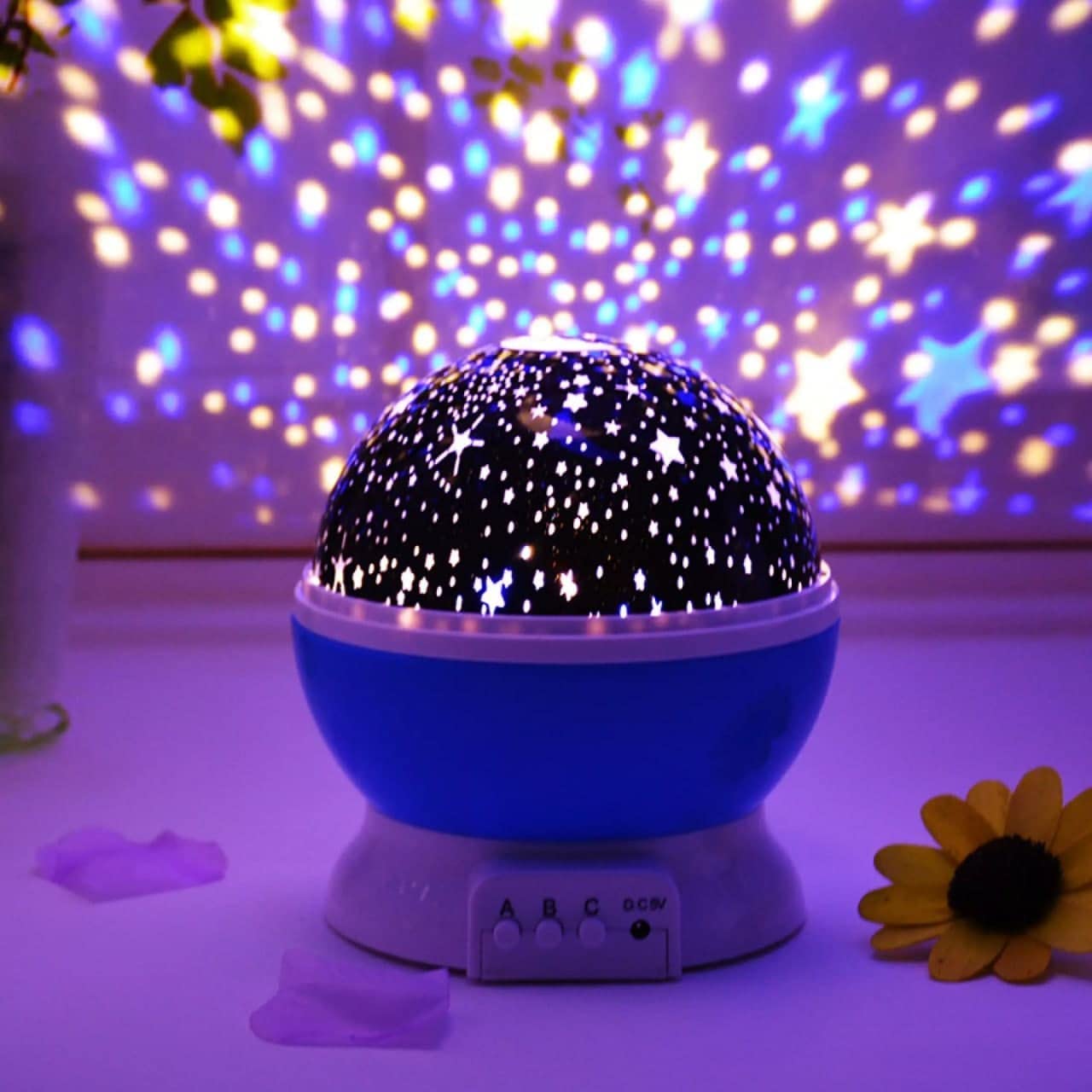FLOOVI Plastic Star Master Rotating 360 Degree Kids Toys Moon Light Projector For Diwali Kids Room Bulb Usb Wire Colorful Romant