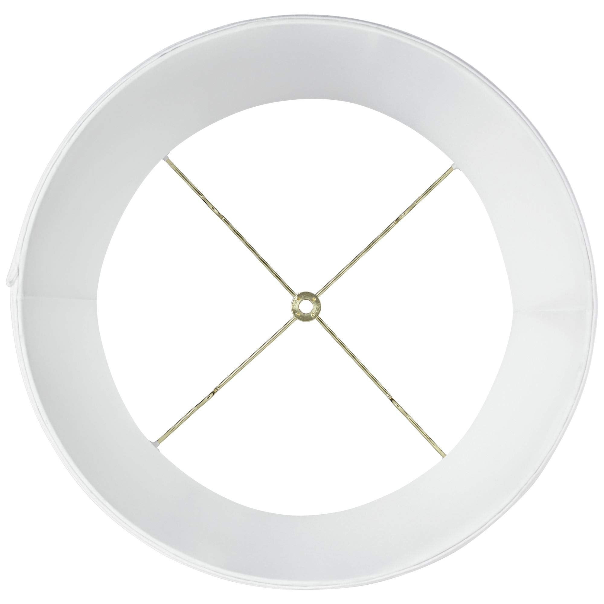 Imperial Collection White Medium Drum Lamp Shade 14'' Top X 16'' Bottom X 12'' Slant (Spider) Replacement With Harp And Finial -