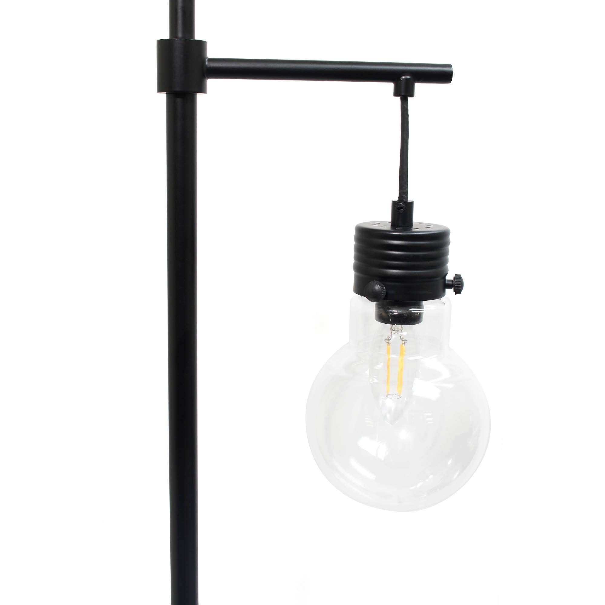 Lalia Home Black Matte Floor Lamp, 1 Light Beacon With Clear Glass Shade, 60&quot; Tall