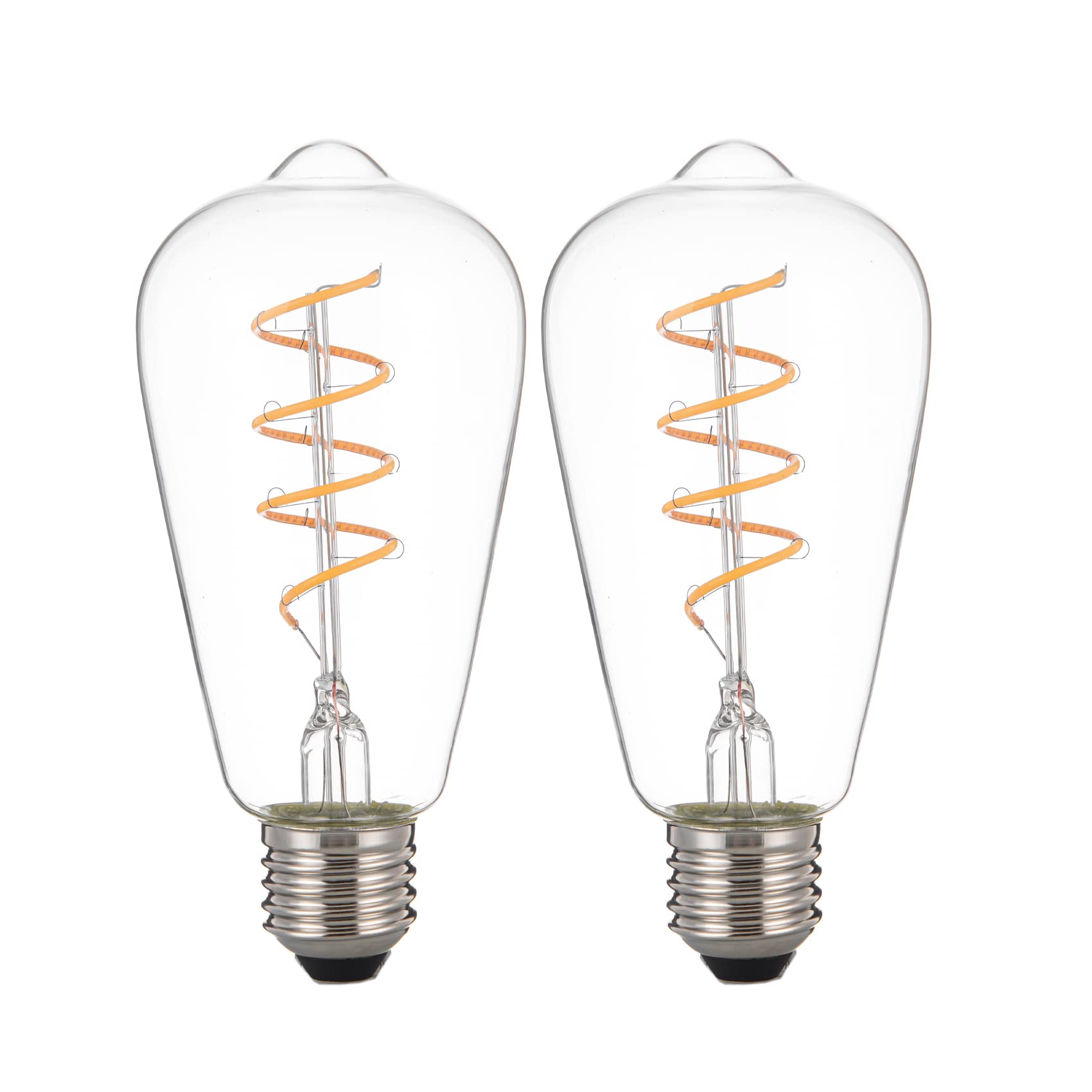 SHUWDKAR 12V LED Edison Bulbs E26 Medium Base 40W Equivalent, Low Voltage 4W Vintage Style Spiral LED 12V Light Bulb, Warm White