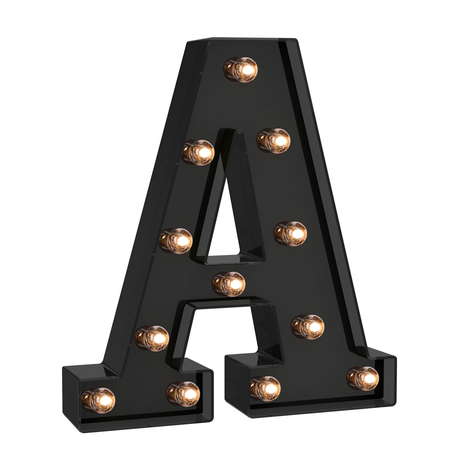 Foaky Black Led Letter Lights For Room Decor - Bedroom Wall Decor  Alphabet Lights For Home  Wedding  Party - Battery Operated (A)
