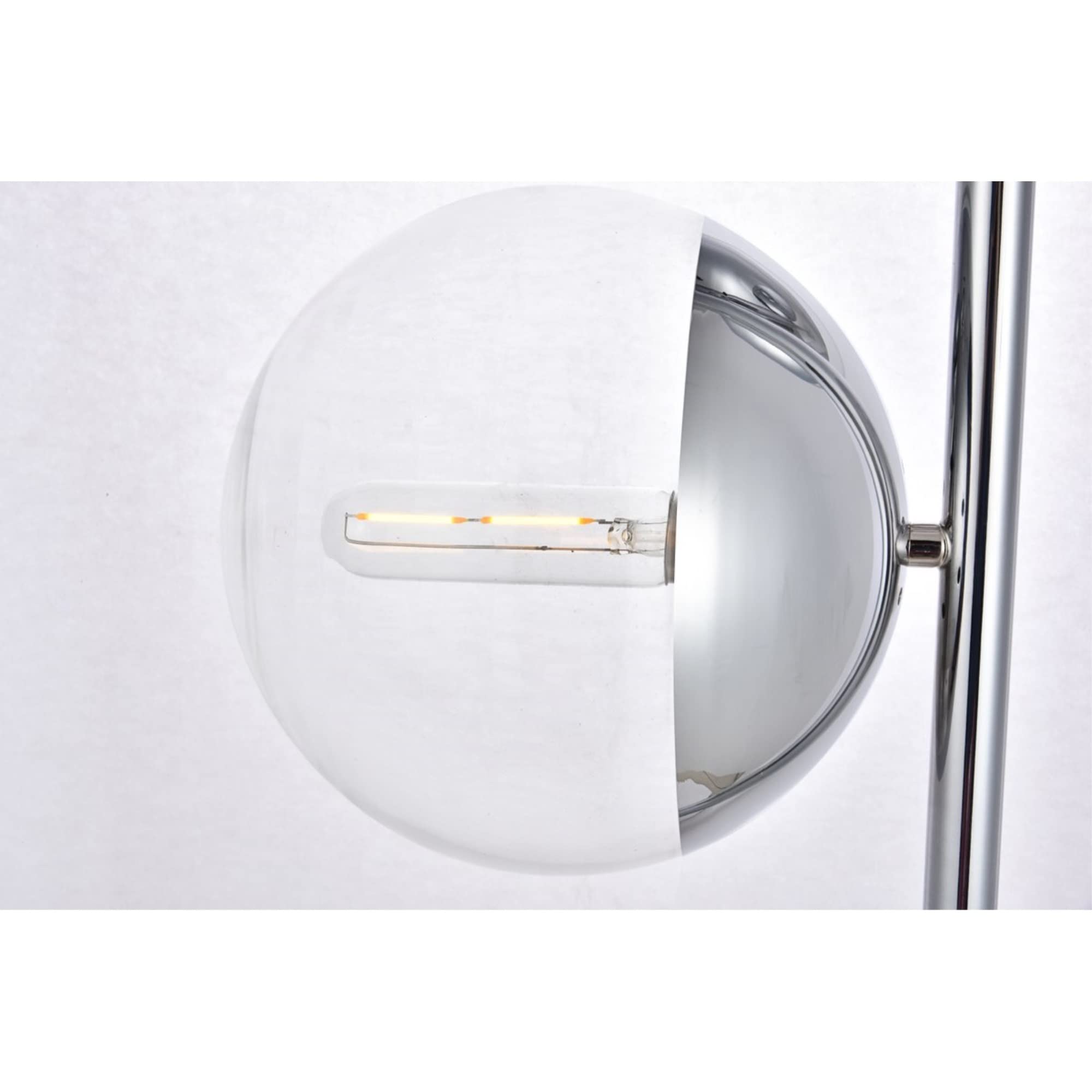 Living District Eclipse 3 Lights Chrome Floor Lamp with Clear Glass