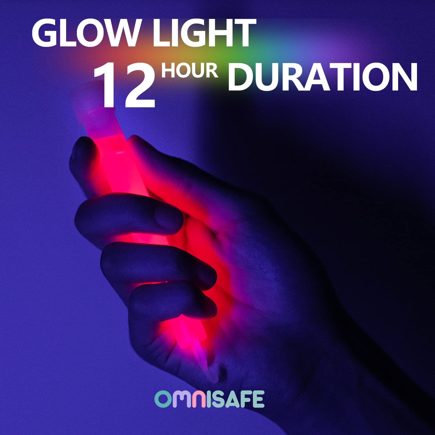 Omnisafe 24 Ultra Bright Large Glow Sticks With 24 Black Pe String, Multi Use Colourful 6 Inch Glowsticks For Parties, Camping,