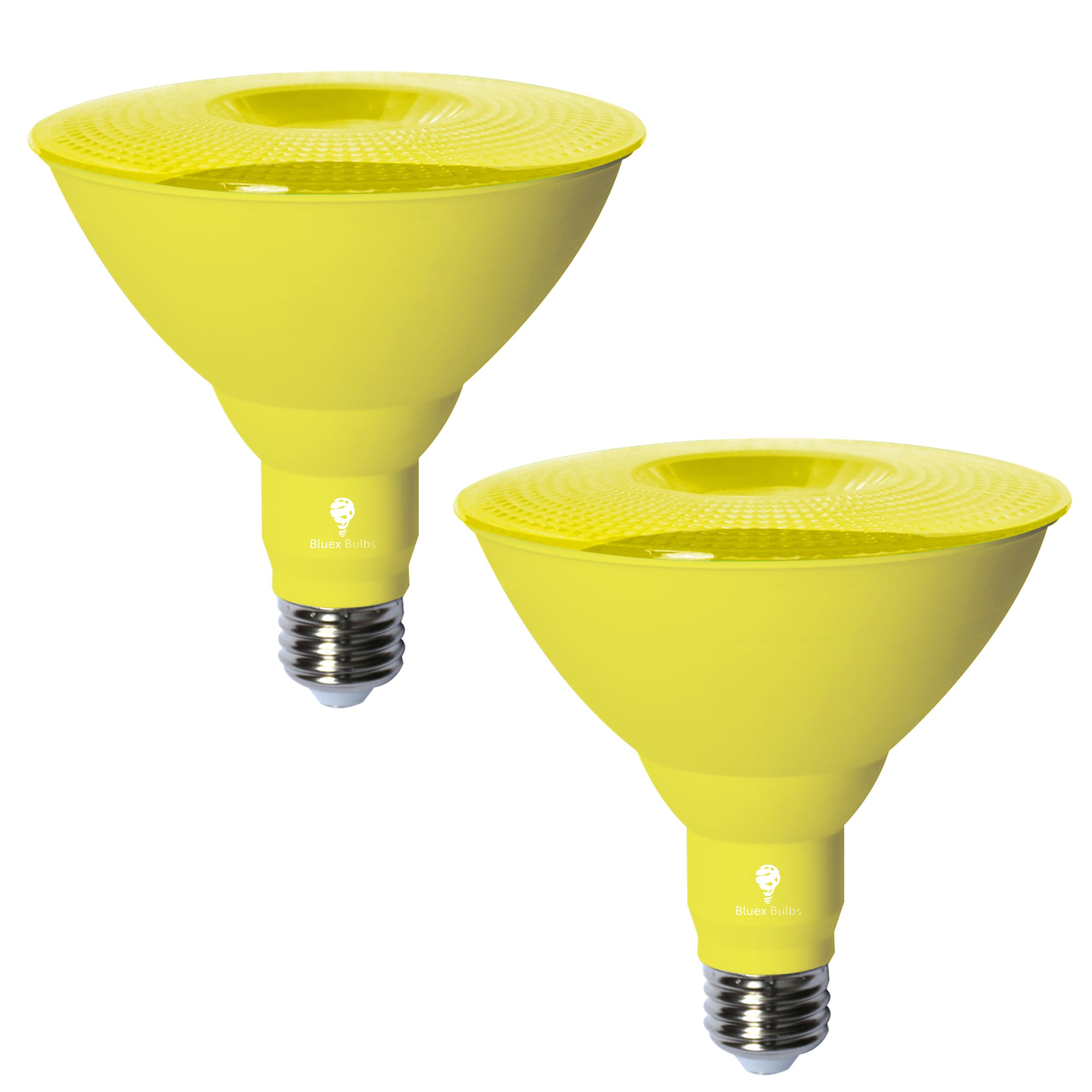 Bluex Bulbs 2 Pack Led Par38 Flood Yellow Light Bulb - 18W (120Watt Equivalent) - Dimmable - E26 Base Led Lights, Party Decorati