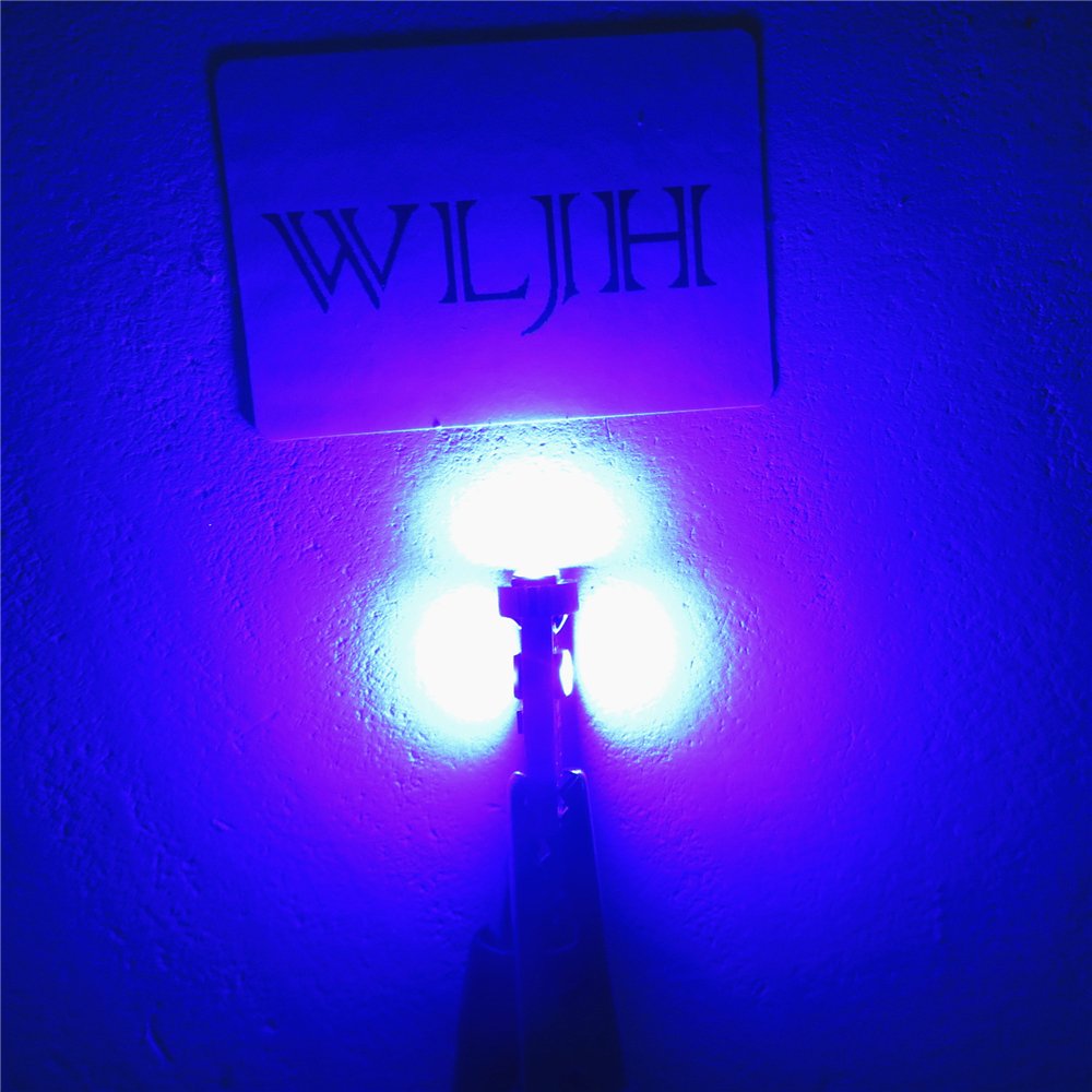 WLJH T5 PC74 Blue Canbus LED Bulb 10 Pack Wedge Lamp for Dashboard and Instrument Panel Lighting