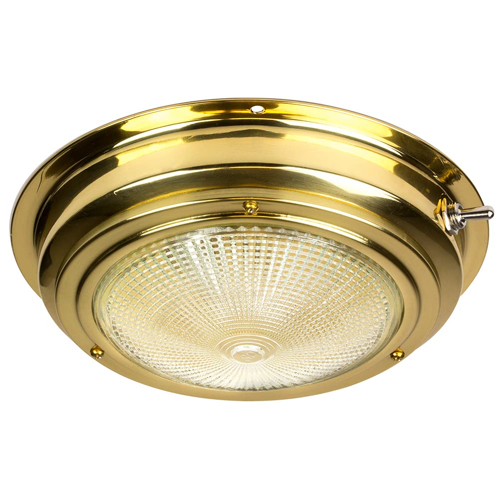 Sea-Dog Brass Dome Light 5in Model 77847 - Durable Brass Construction