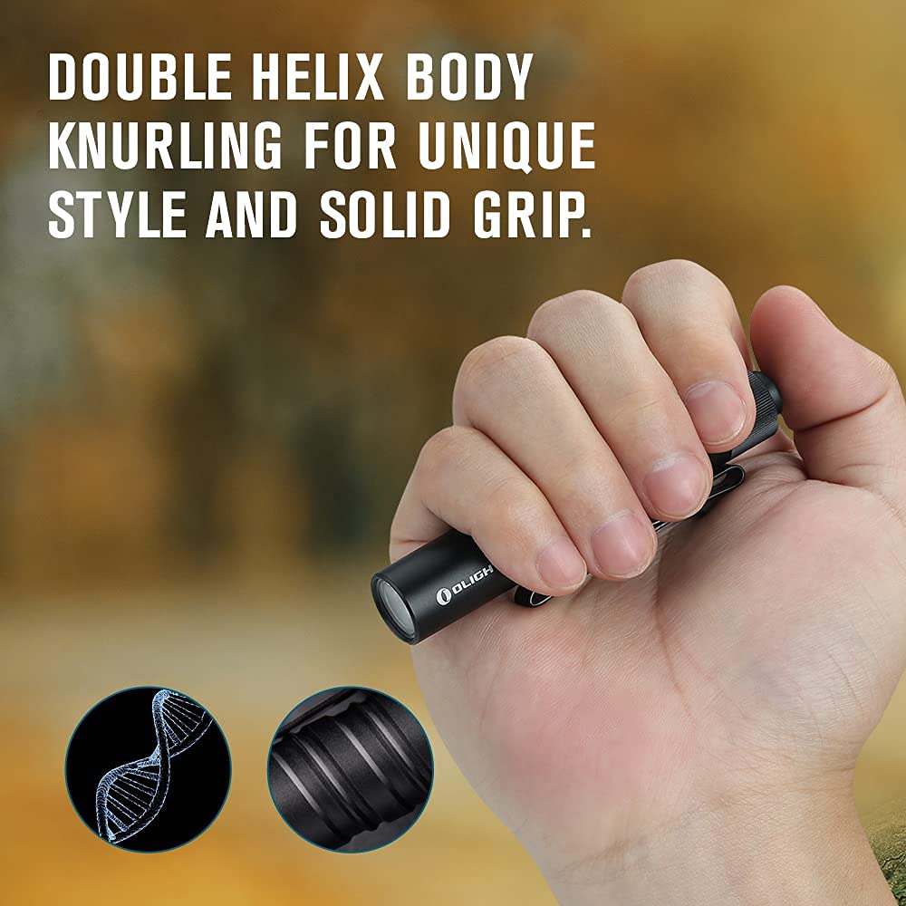 OLIGHT I3T EOS Flashlight, 180 Lumens, Dual-Output, Aluminum, Black