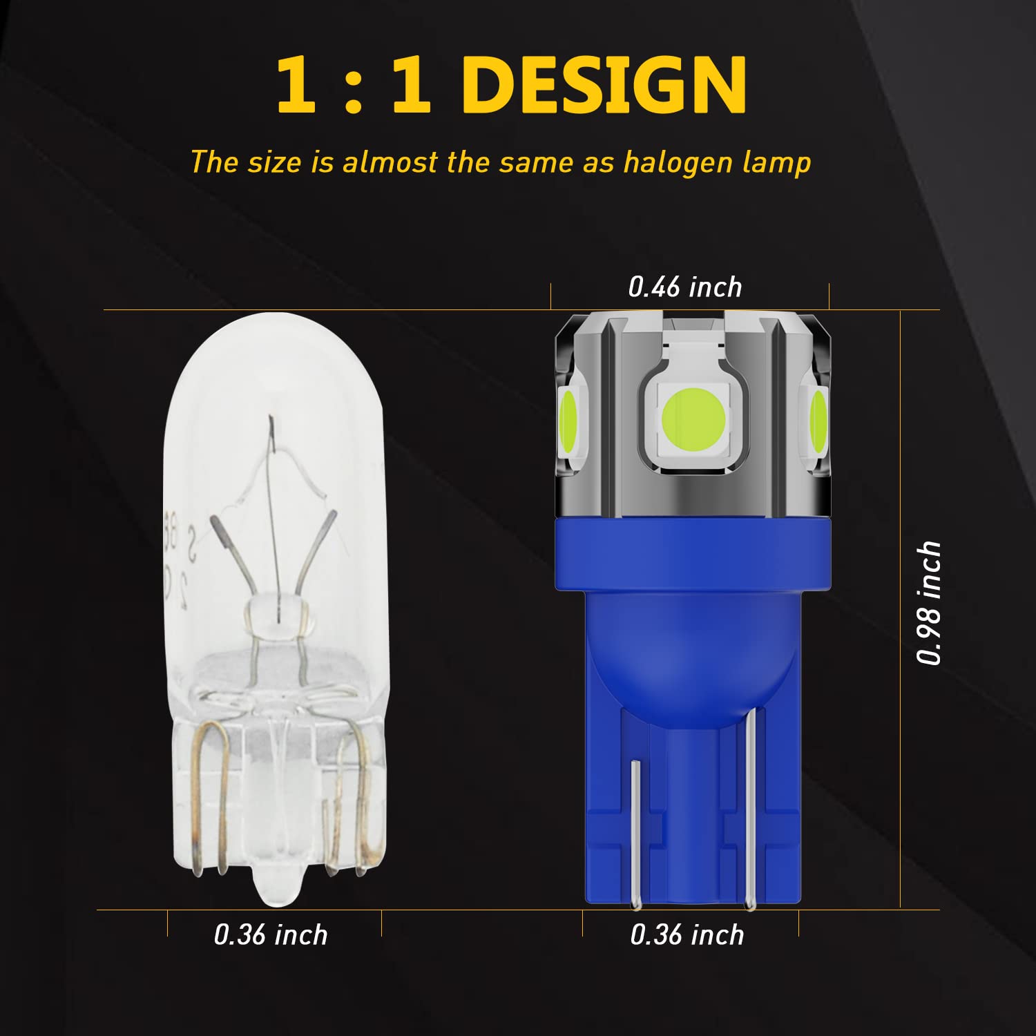 Phinlion 194 168 Led Bulb Ice Blue Super Bright 2825 W5W T10 Wedge 6-Smd 3030 Chipsets Led Replacement Bulbs For Car Interior Do