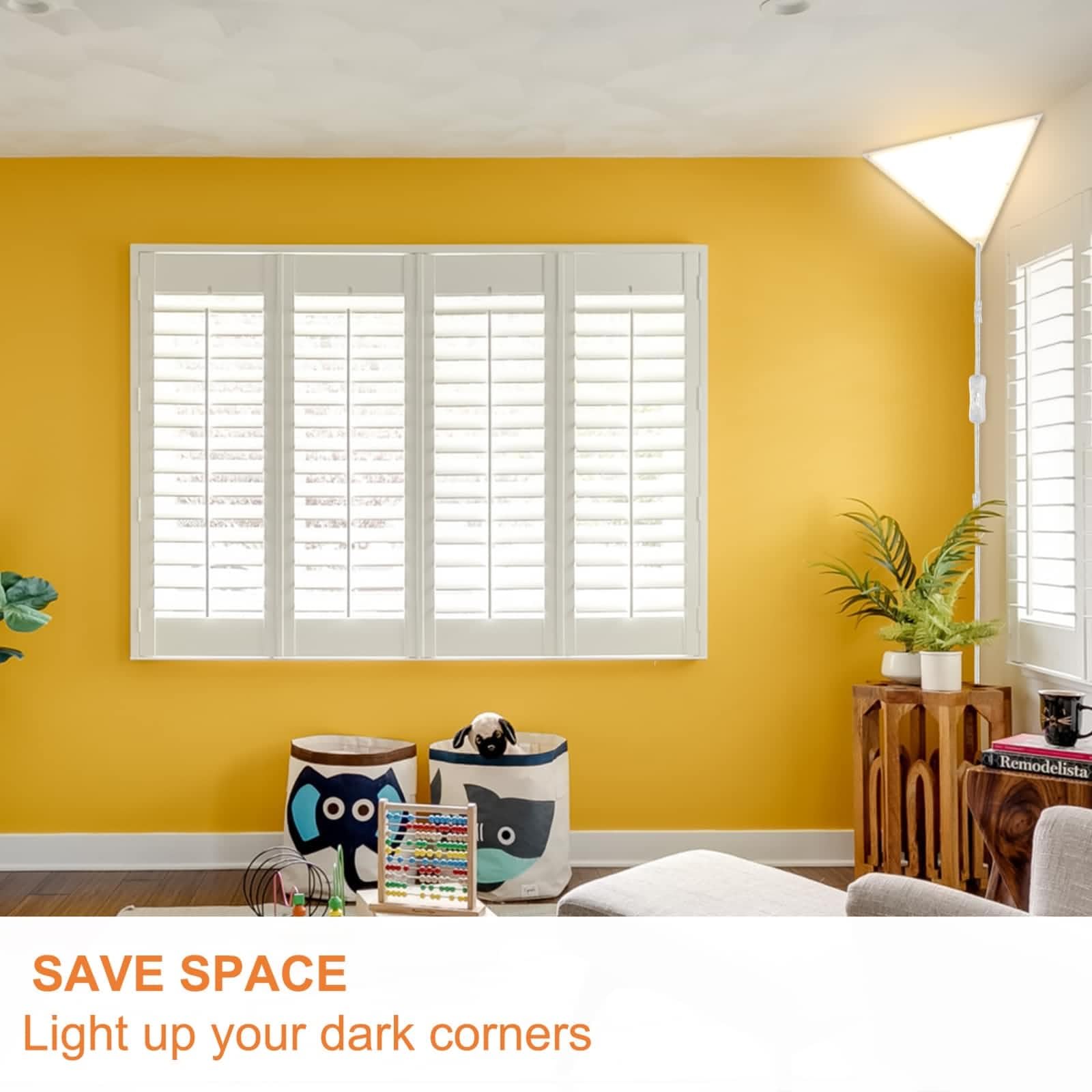 Haultop Upgraded Corner Light, 22W 2000Lm Led Corner Lights For Living Room, 3000K/4000K/6000K Plug In Ceiling Lights With Switc