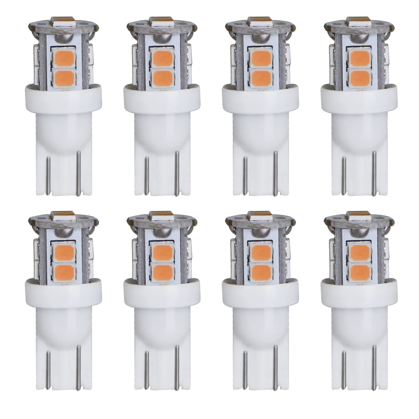 Huttuubudu Led Landscape Light Bulbs 1W 12V Yellow White 2200K,7W Low Voltage Light Bulbs Equivalent,Wedge Base T5 Malibu Bulbs,