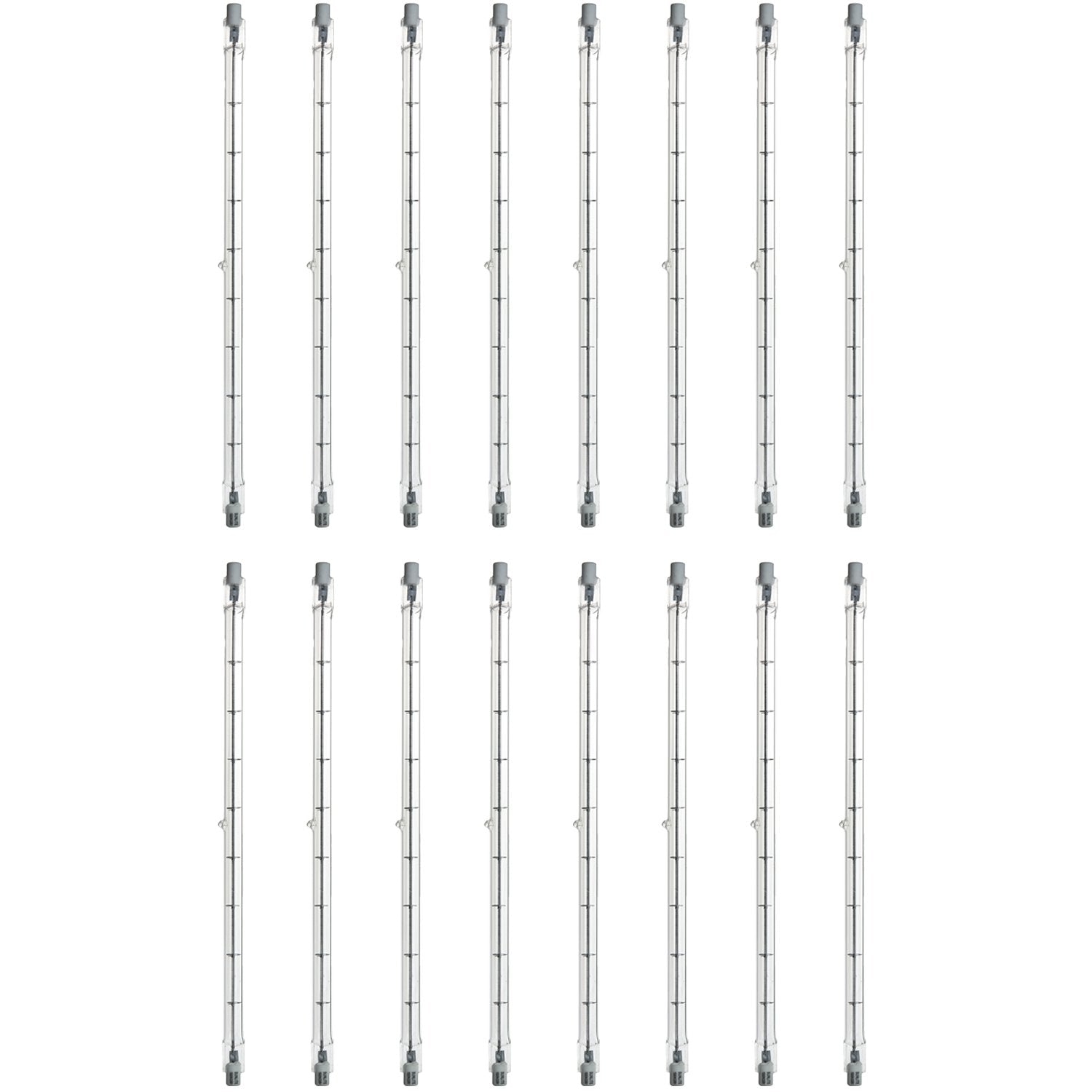 Sunlite Halogen T3 Double Ended Mini Tube Light, 1000 Watts, 120 Volts, Clear, 19000 Lumens, 3200K Bright White, Dimmable, 100 CRI, 1500 Rated Hours, 12 Pack