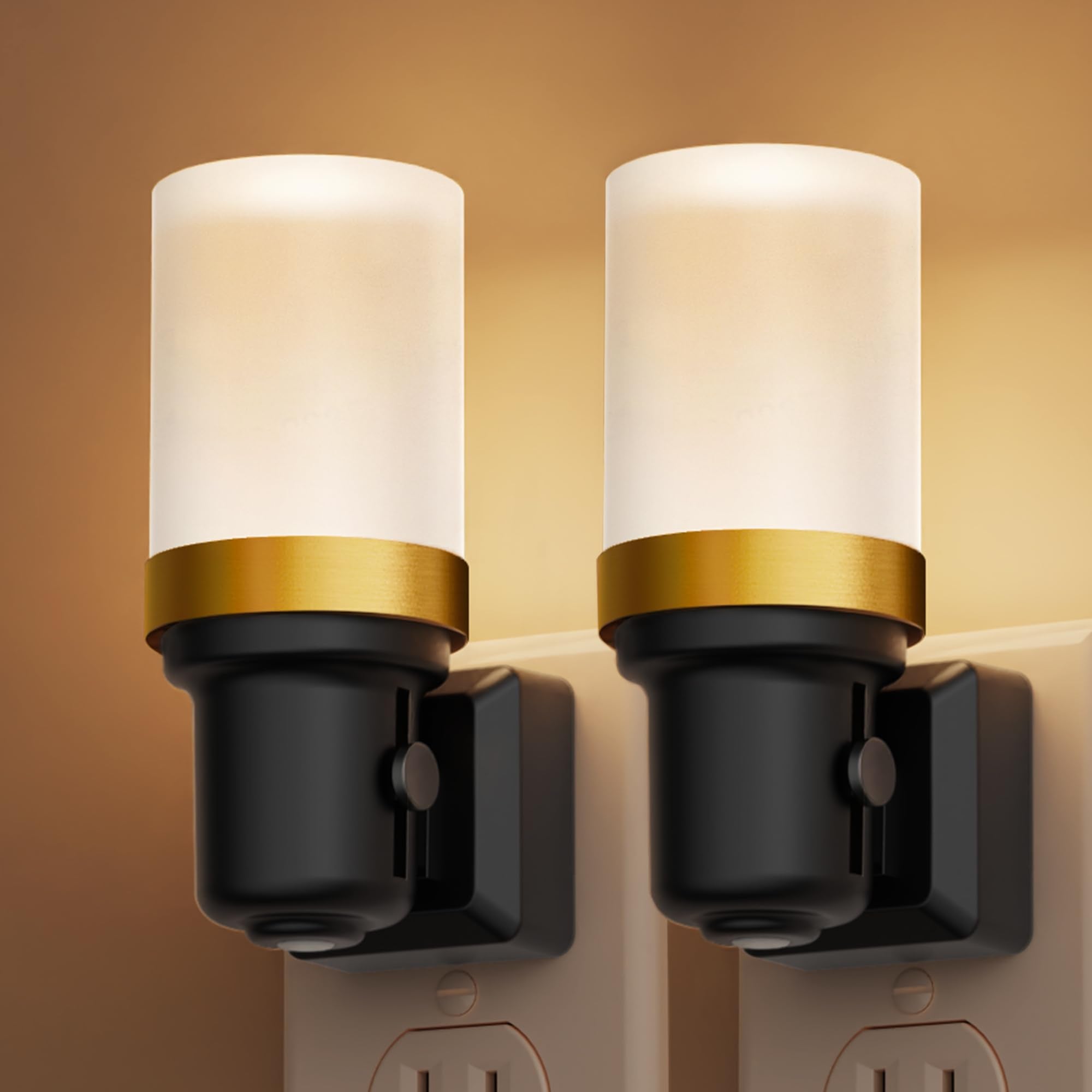 L LOHAS LED Night Light  2 Pack Night Lights Plug into Wall  Dimmable Nightlight with Auto Light Sensor  3000K Warm White 0-100LM  Plug in Night Light for Hallway Bedroom Bathroom