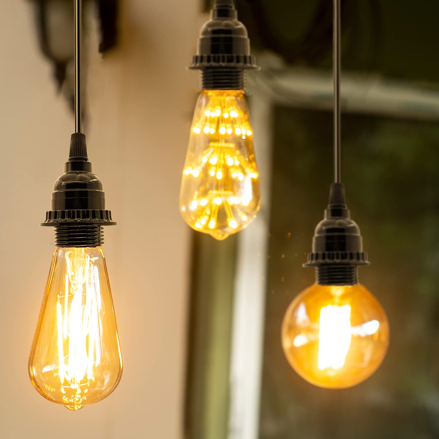 OmiSun Plug in Hanging Light Kit, Industrial Pendant Fixture, E26/E27, 19.69 FT Cord, Black, On/Off Switch, Model MKTBA