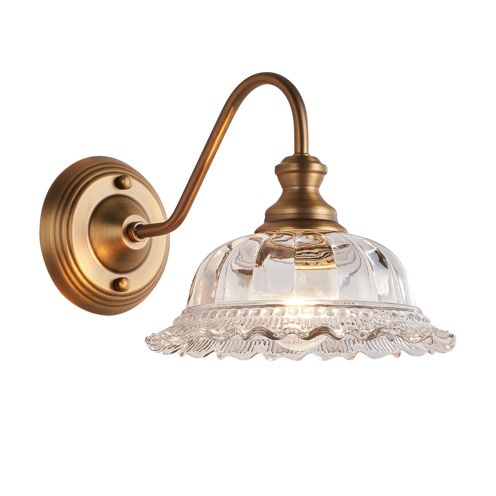 HDDFL Vintage Wall Scone Bedside Wall Lamp Matte Brass Bedside Light Fixtures Antique in Door Lighting Fixture for Living Room P