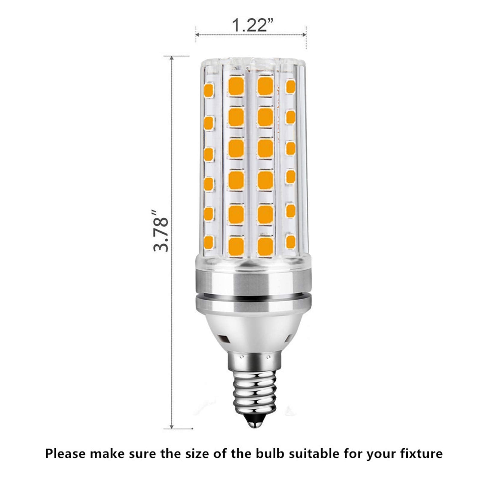Hullovota E12 Led Bulb, 15W Warm White 3000K, 1500Lm, Candelabra Light