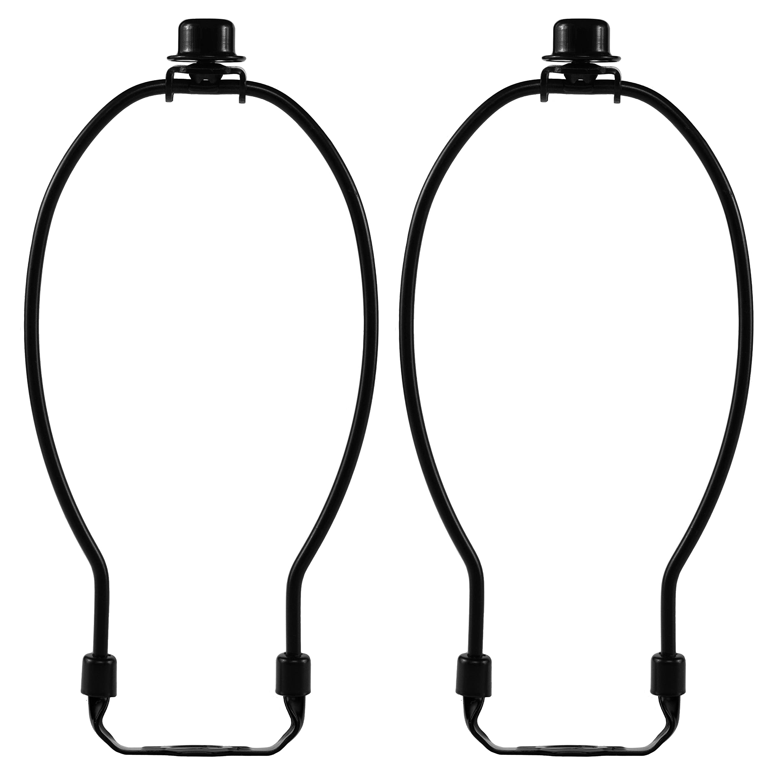 I Like That Lamp Complete 2 Pack - Black 12 Harp (13 - 15 Lampshade) - Includes Harp, Saddle Holder Base and Finial - Convert