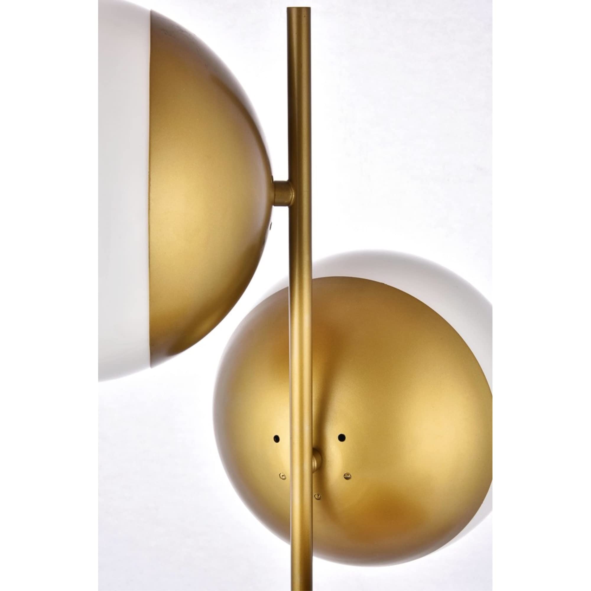 Living District Eclipse 3 Lights Brass Pendant with Frosted White Glass