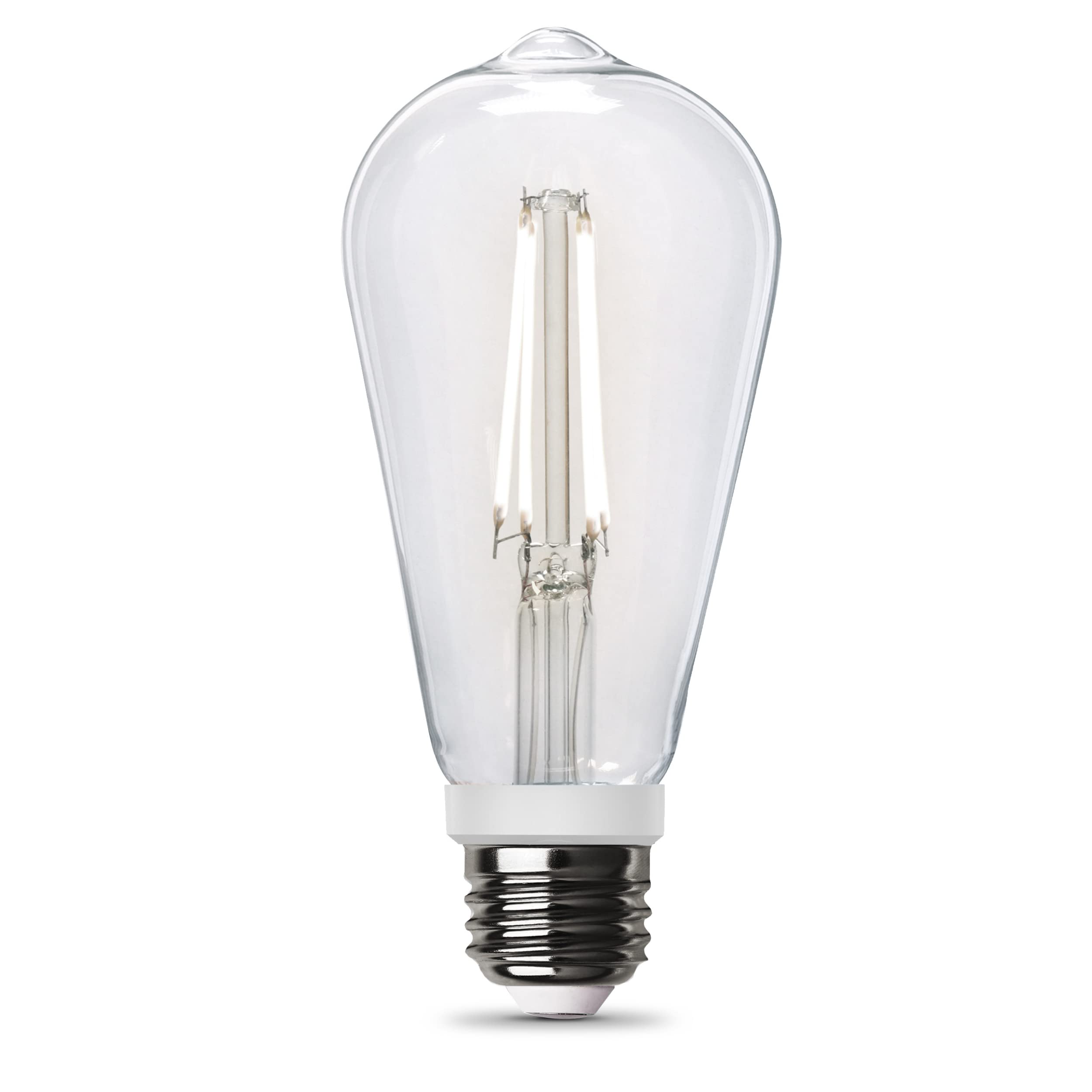 Feit Electric LED Bulb ST19, 60W Equivalent, 5000K Daylight, Motion Sensor, E26 Base, White, Indoor/Outdoor Use