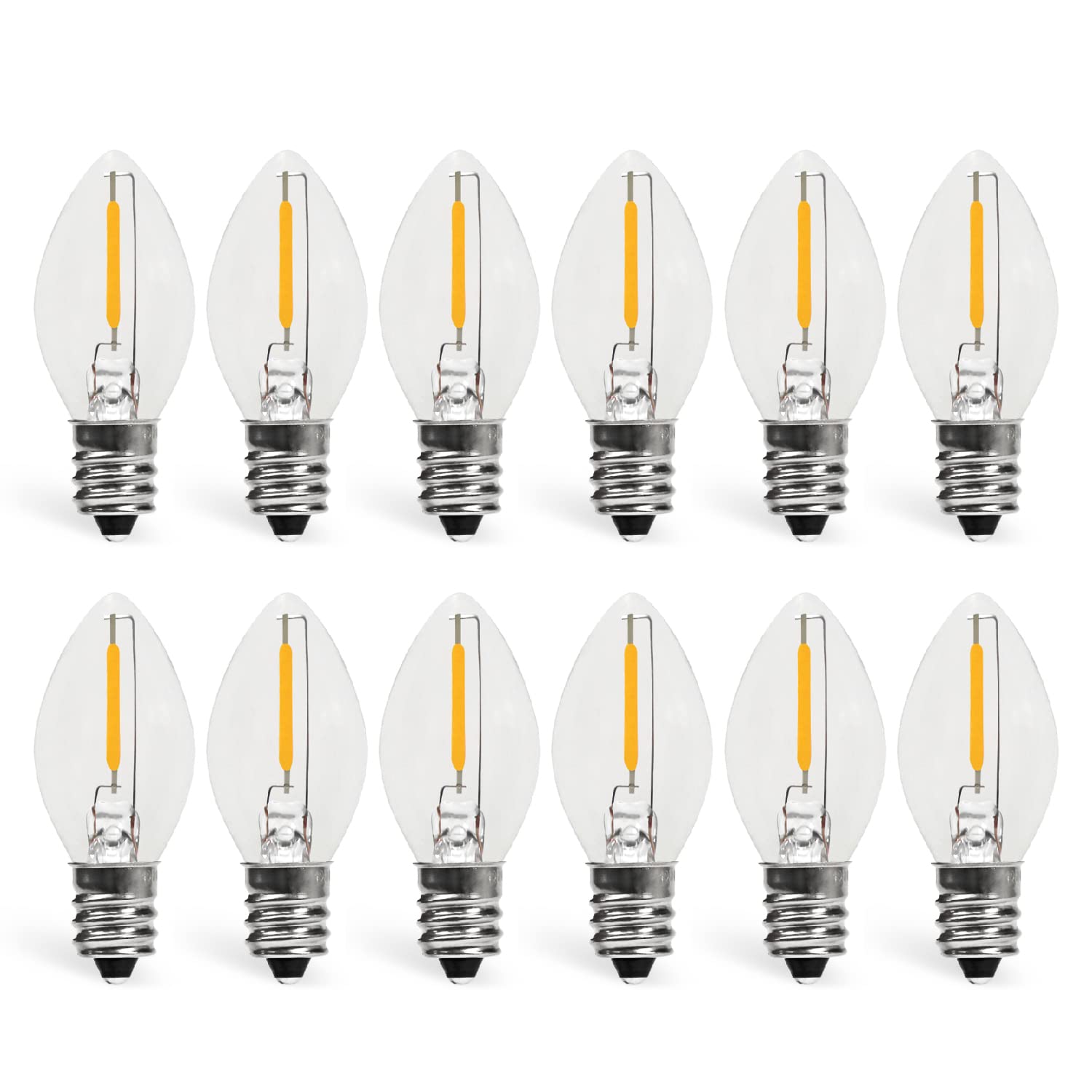 Yimilite C7 0.6W 2700K Featuring Standard E12 Led Bulb Candelabra Base Replacement Night Light 12 Pack