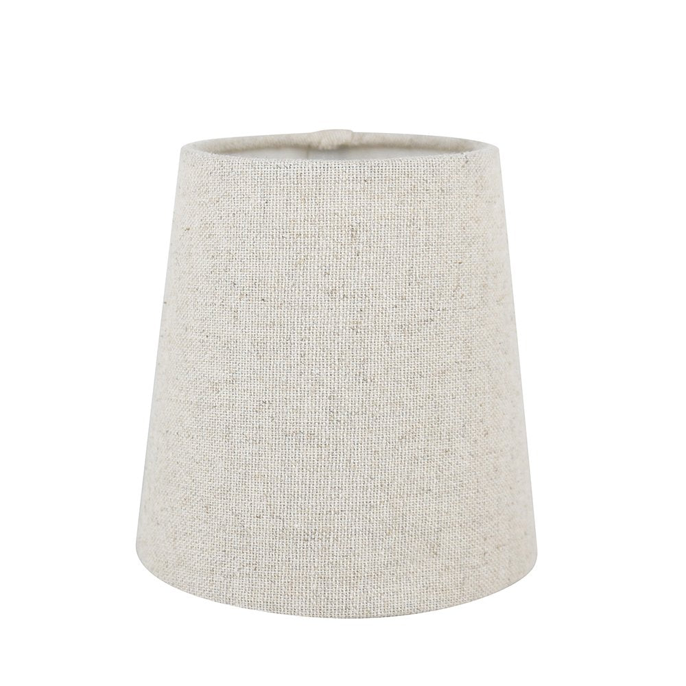 Meriville Set Of 6 Natural Linen Clip On Chandelier Lamp Shades, 3.5-Inch By 4.5-Inch By 4.5-Inch