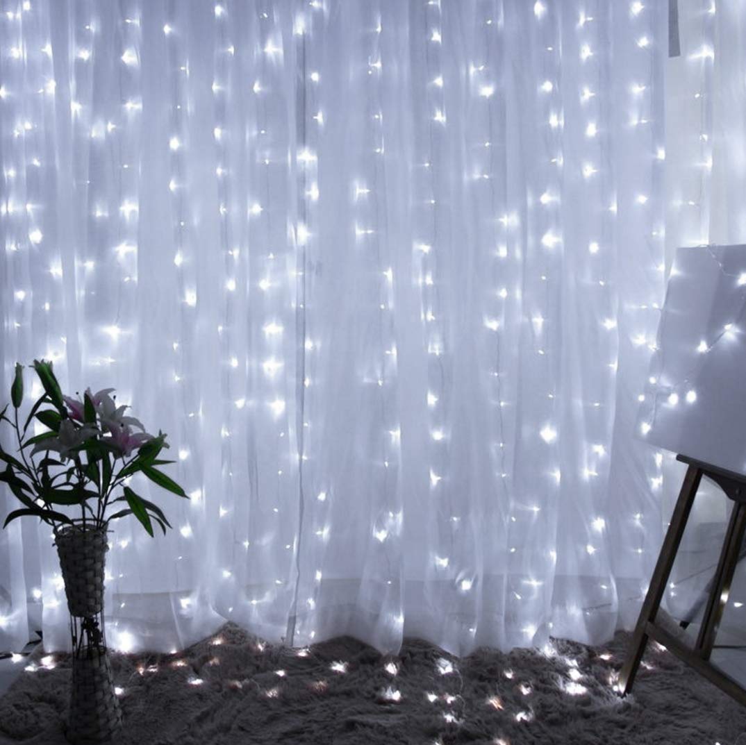 TORCHSTAR 9.8FT    9.8FT Window Curtain Light, Extendable String Light Kit, Pure White, 8 Modes Outdoor Nativity Scenes for Part