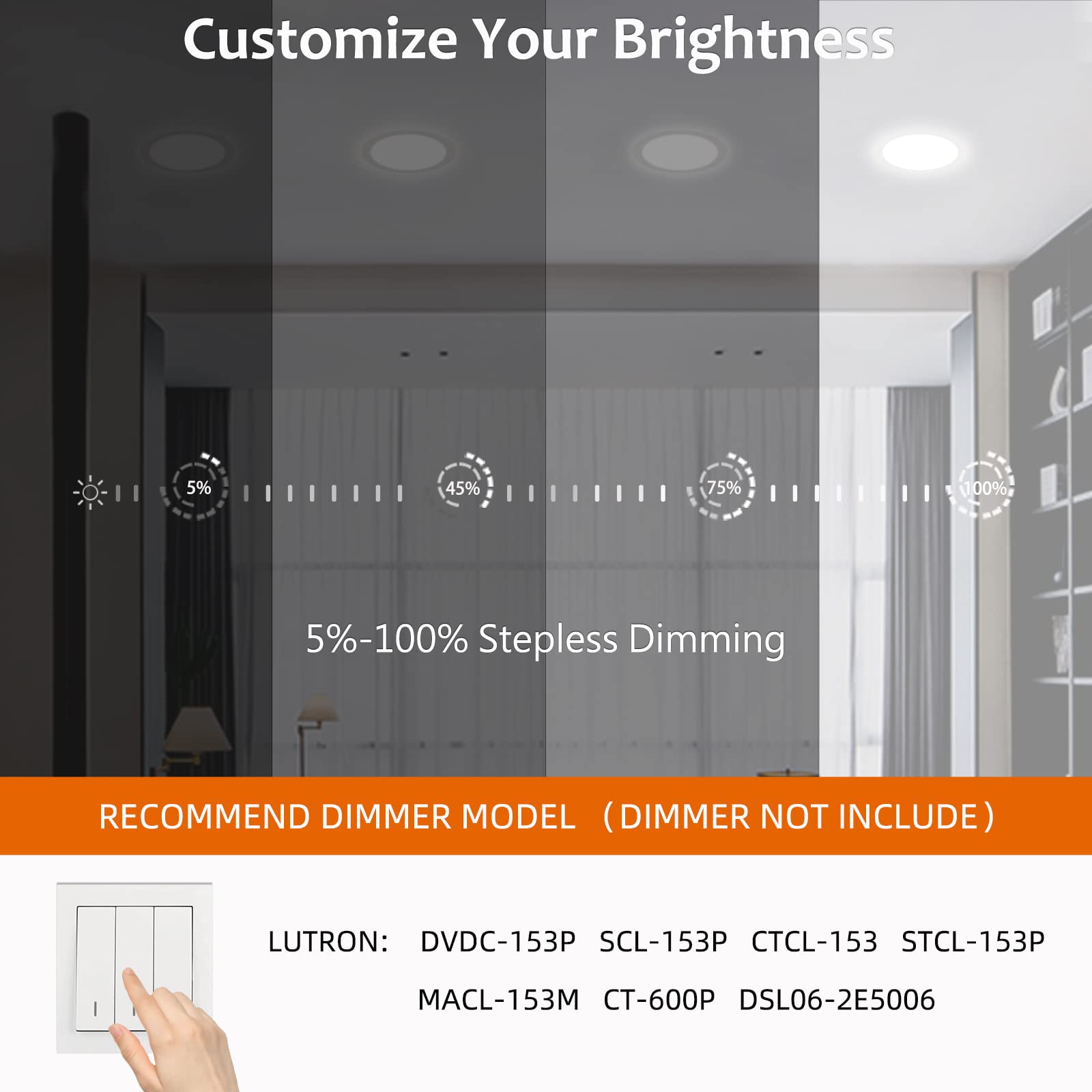 LZHOME LED Ceiling Light, 9 Inch Flush Mount, 2800LM, 3000K/4500K/6000K Dimmable, 6 Pack, White, Model