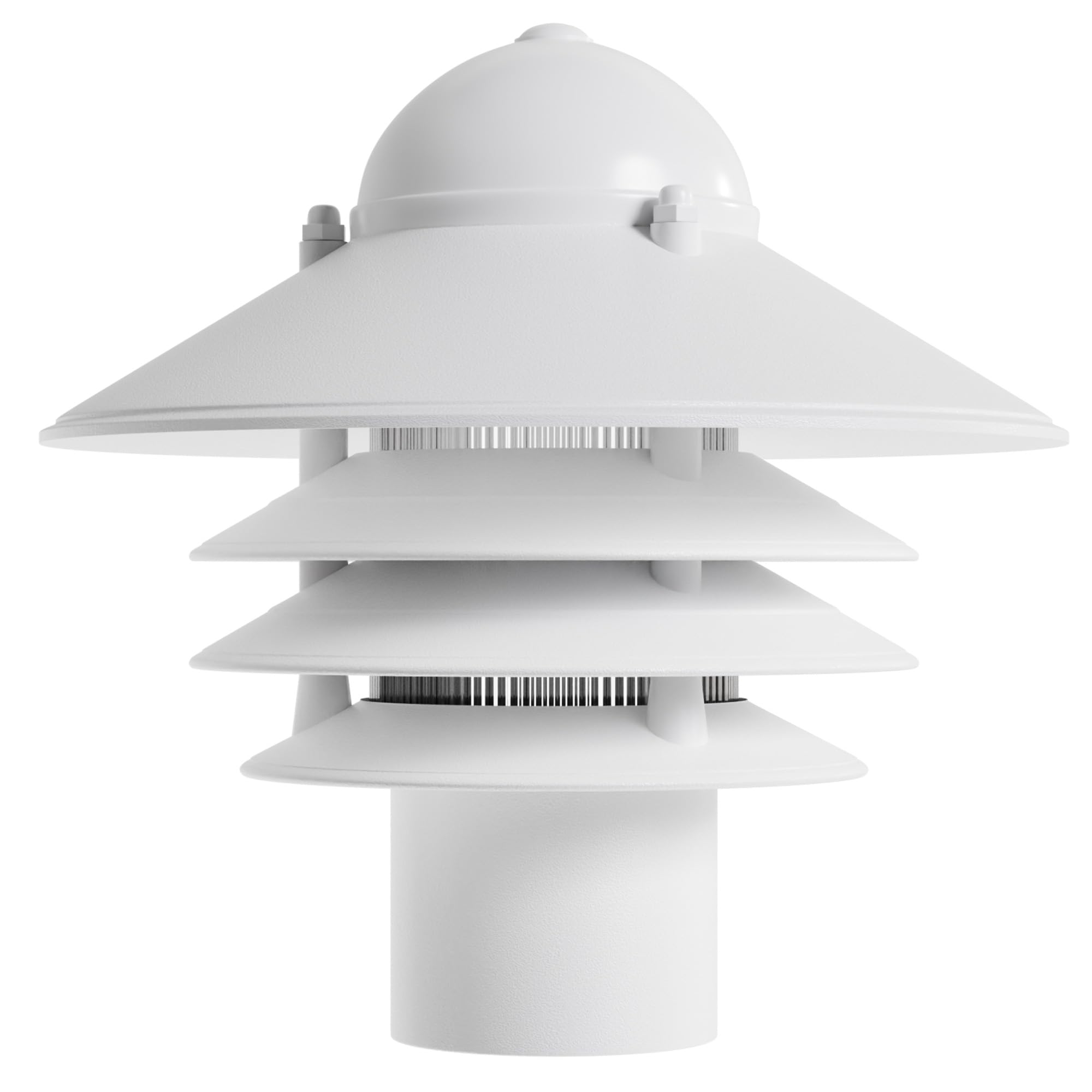 Kastlite Nautical Walkway Outdoor Lamp Post Light Fixture - Rust & Waterproof Non-Metallic Coastal Lantern - Fits 3 Poles - Ul Listed Driveway & Boat Dock Lighting Fixture - Usa Made  Matte White