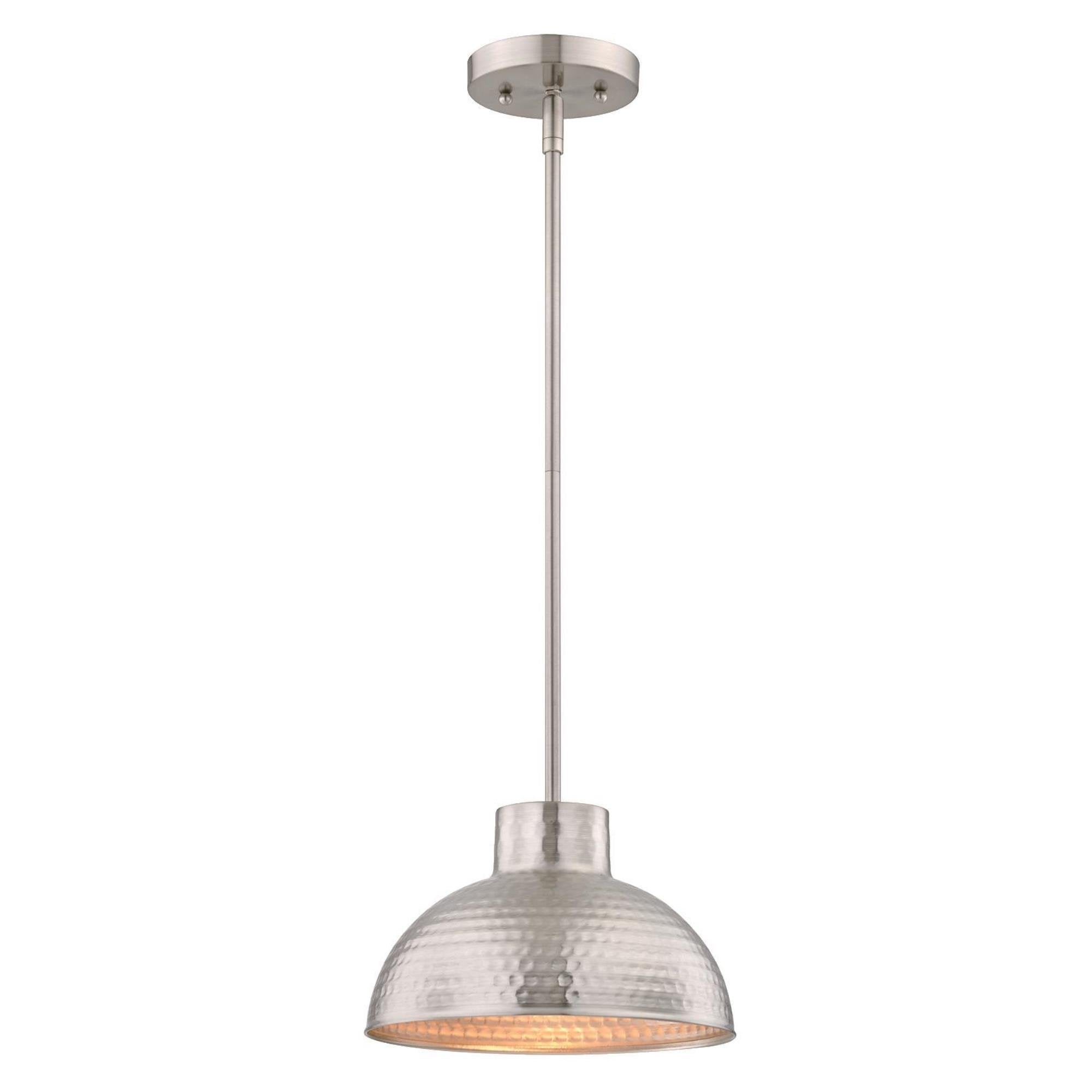 Westinghouse Brushed Nickel 6309600 One-Light Indoor Pendant, Hammered Finish