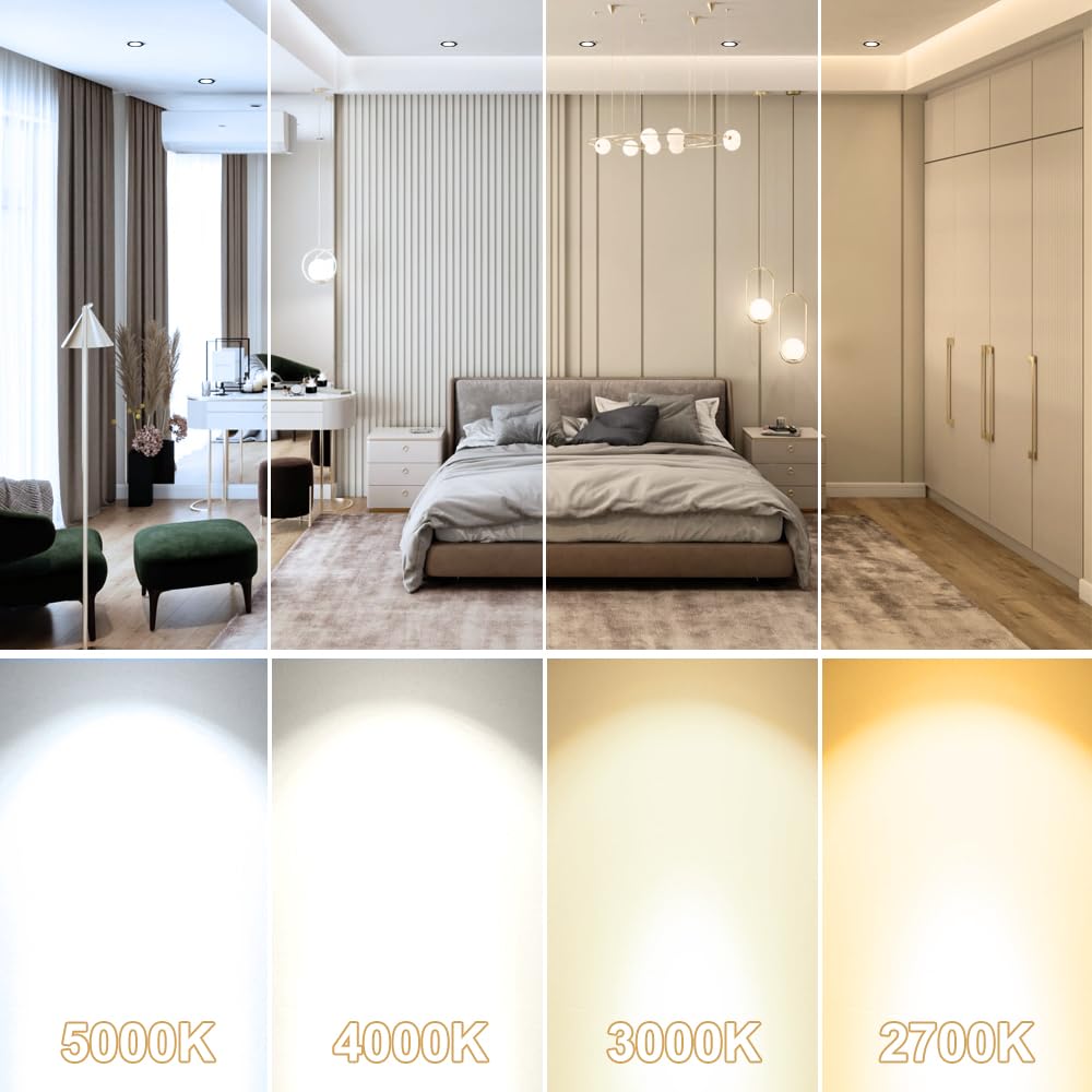 LightingWill 2 Inch LED Downlight, Dimmable Recessed Light, 3W, 4000K Natural White, Black, 20 Pack, Model LS8-TD-WMT
